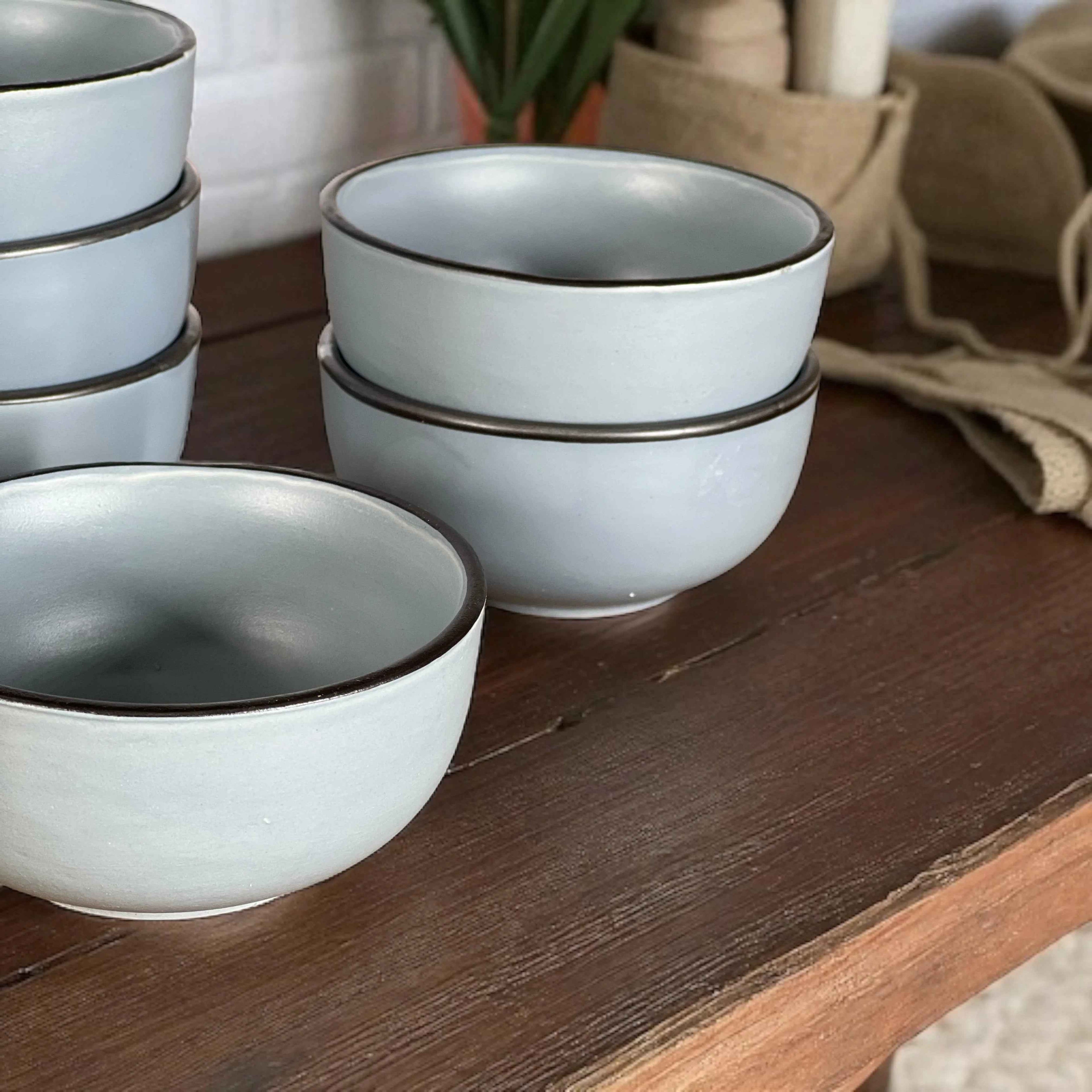 Great Grey Bowls Set of 6 - Clayful Homes