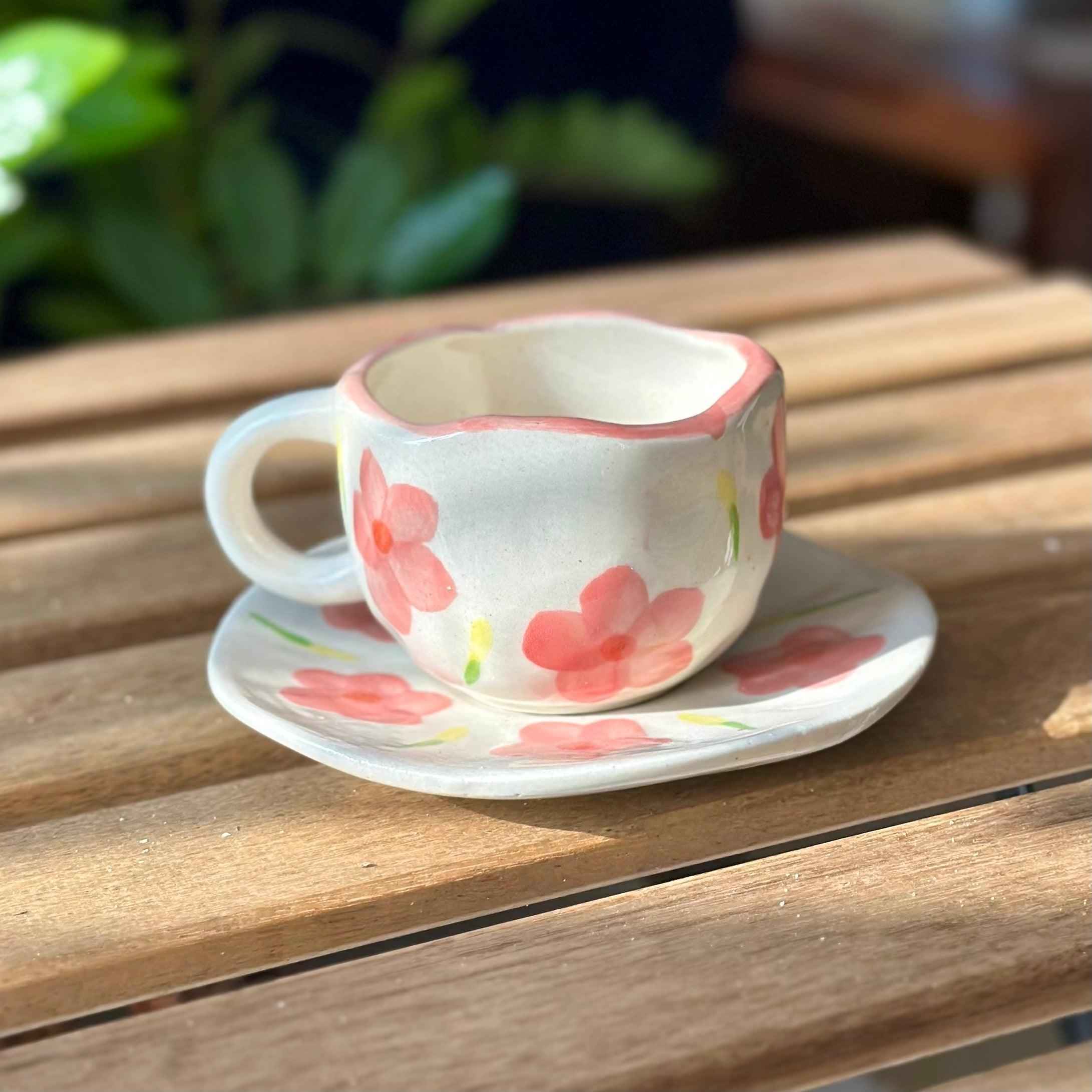 Blossom Mug with Desert Plate - Clayful Homes