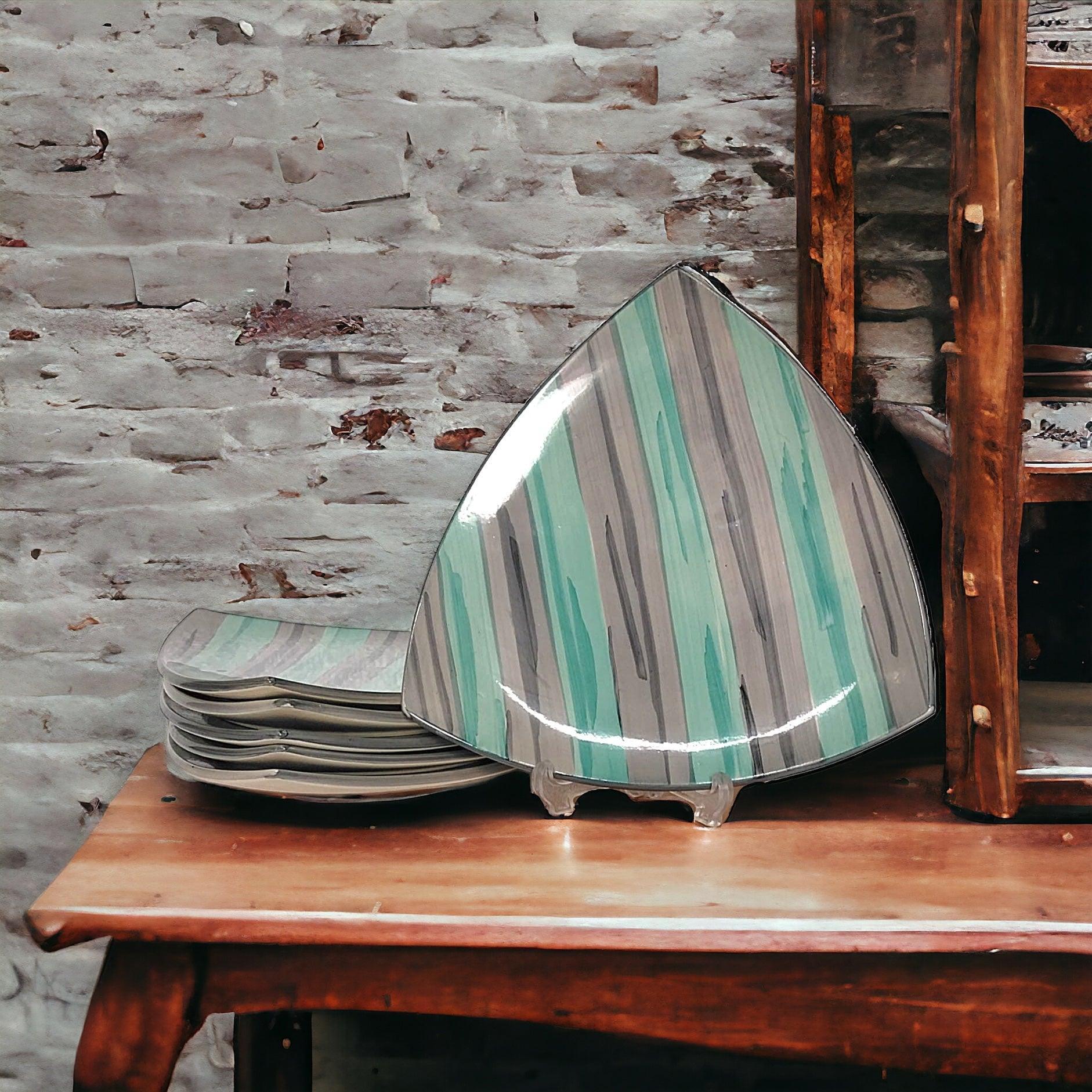 Triangle Dinnerware Plates (6 Pcs) - Clayful Homes