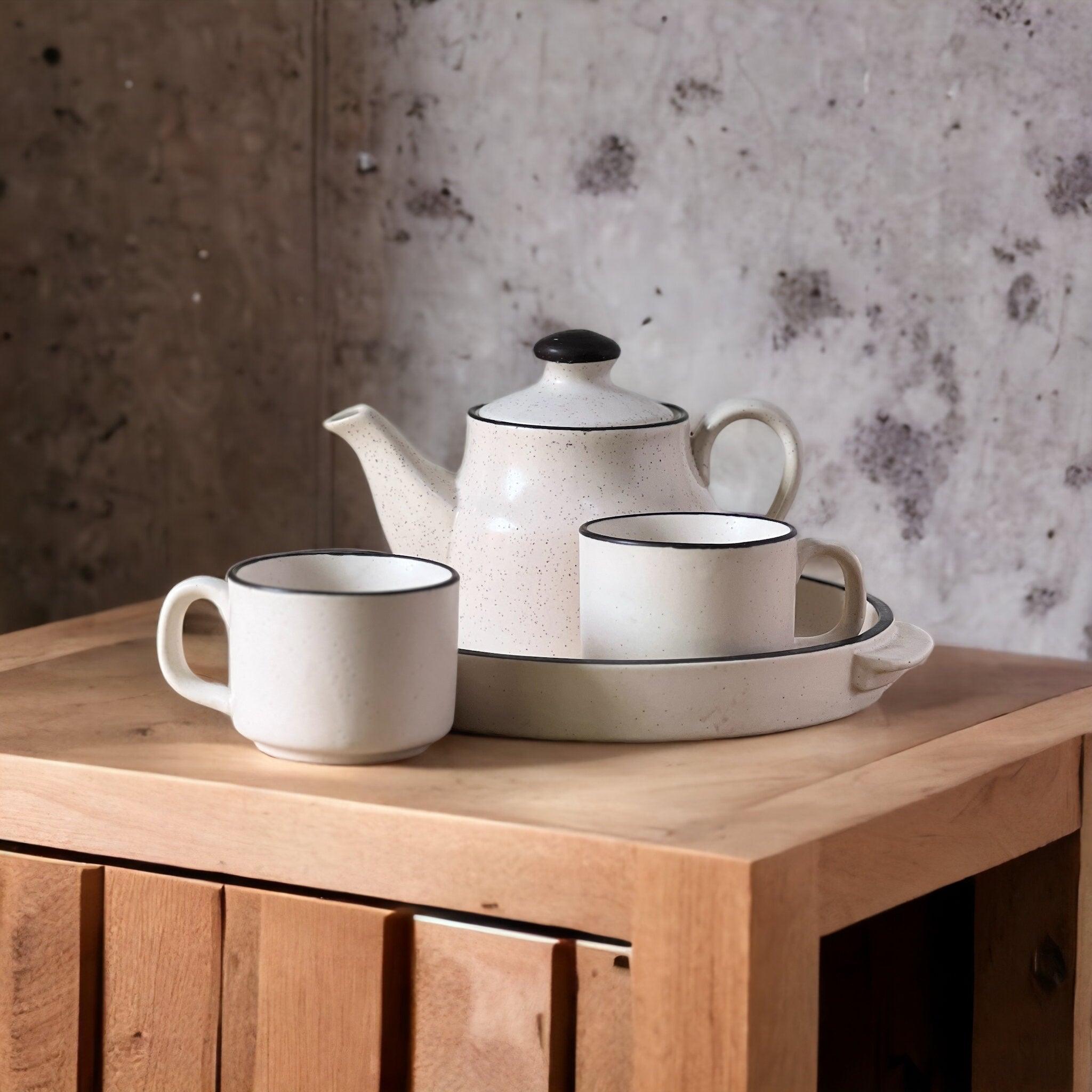 Matte Marble Teapot Set - Clayful Homes