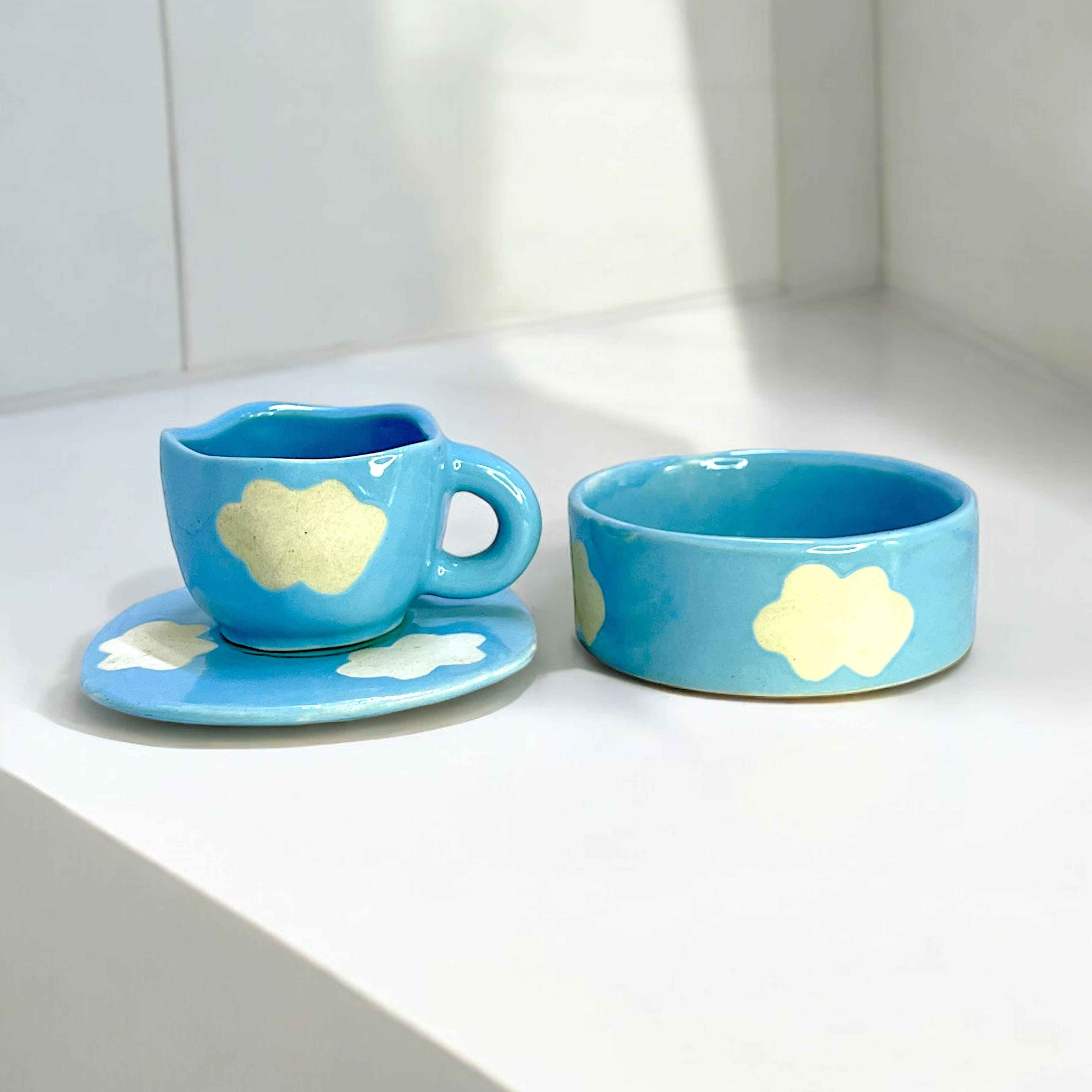 Cloud Nine Coffee Mug & Bowl Set - Clayful Homes