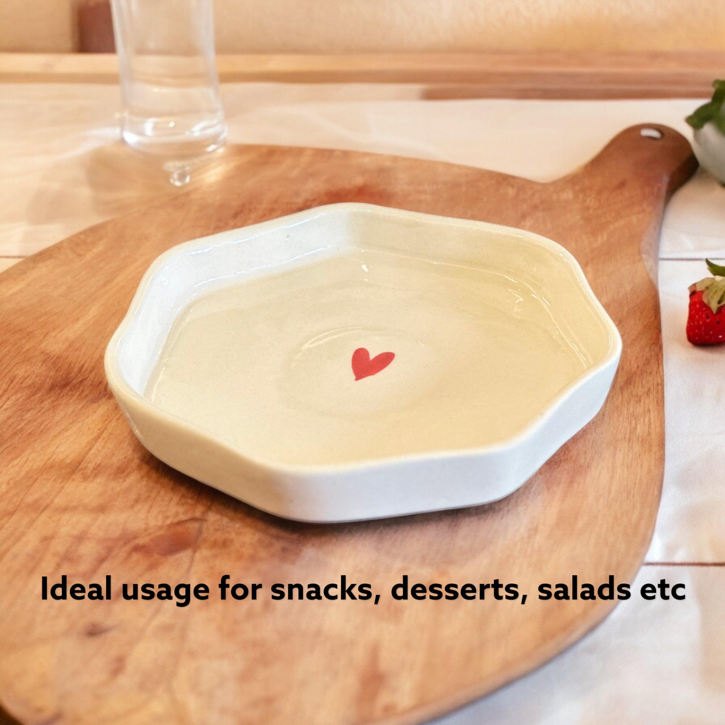 Heart Snack/Dessert Plate - Clayful Homes