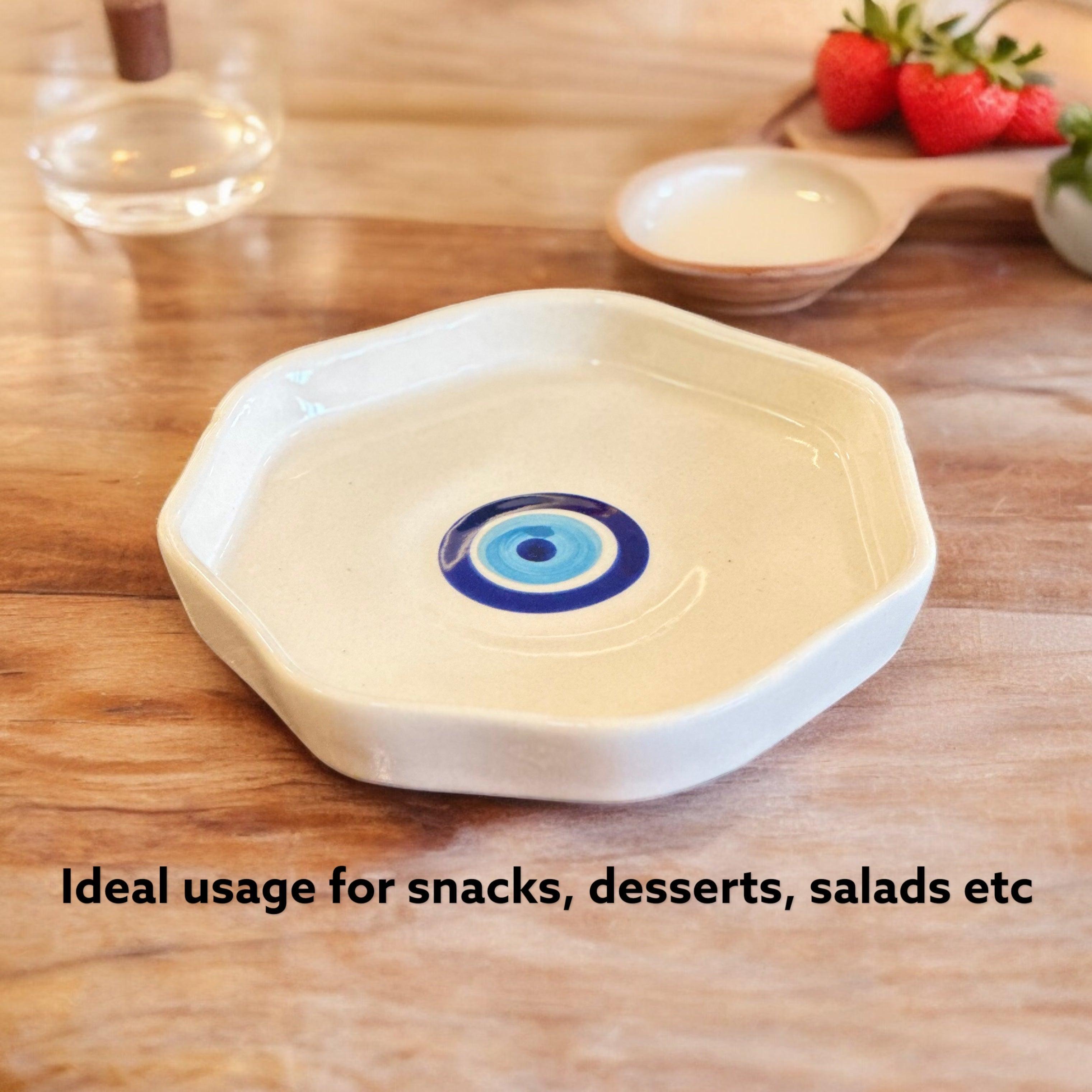 Evil Eye Snack/Dessert Plate - Clayful Homes