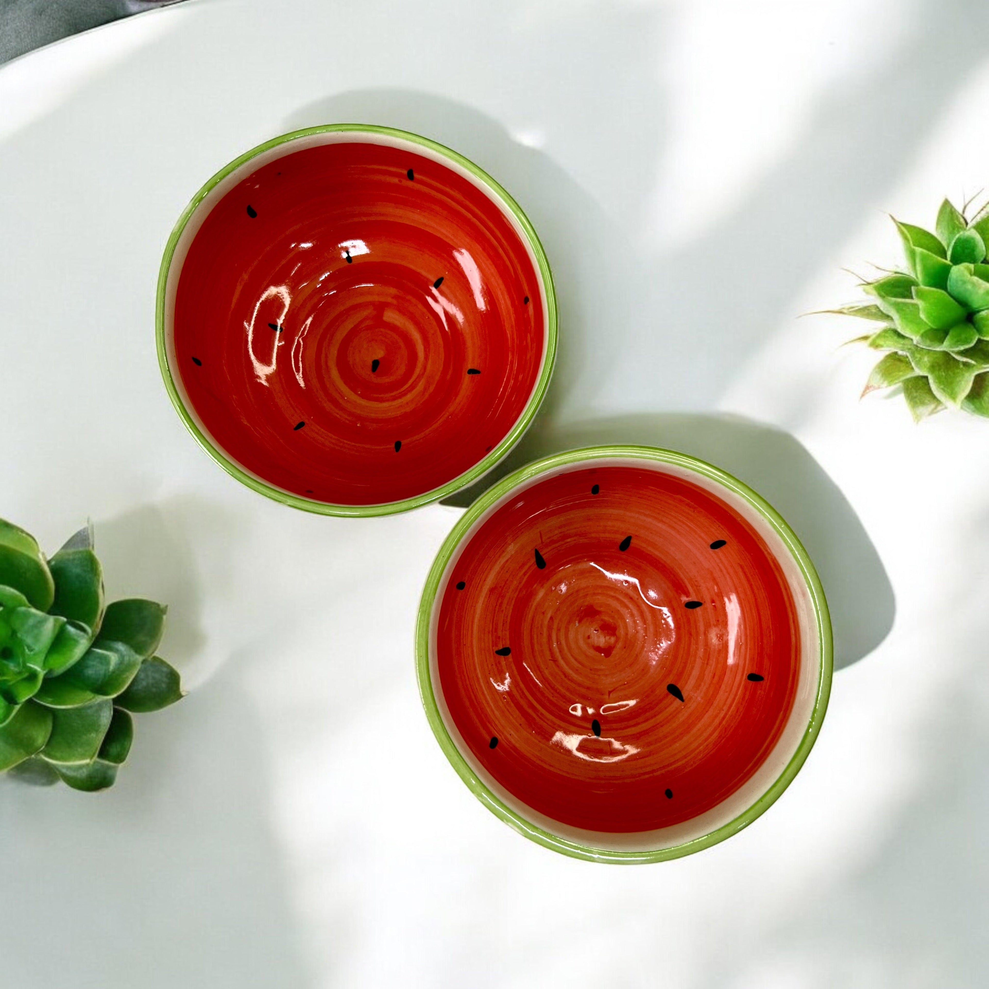 Watermelon Fruit Snack Bowls - Clayful Homes