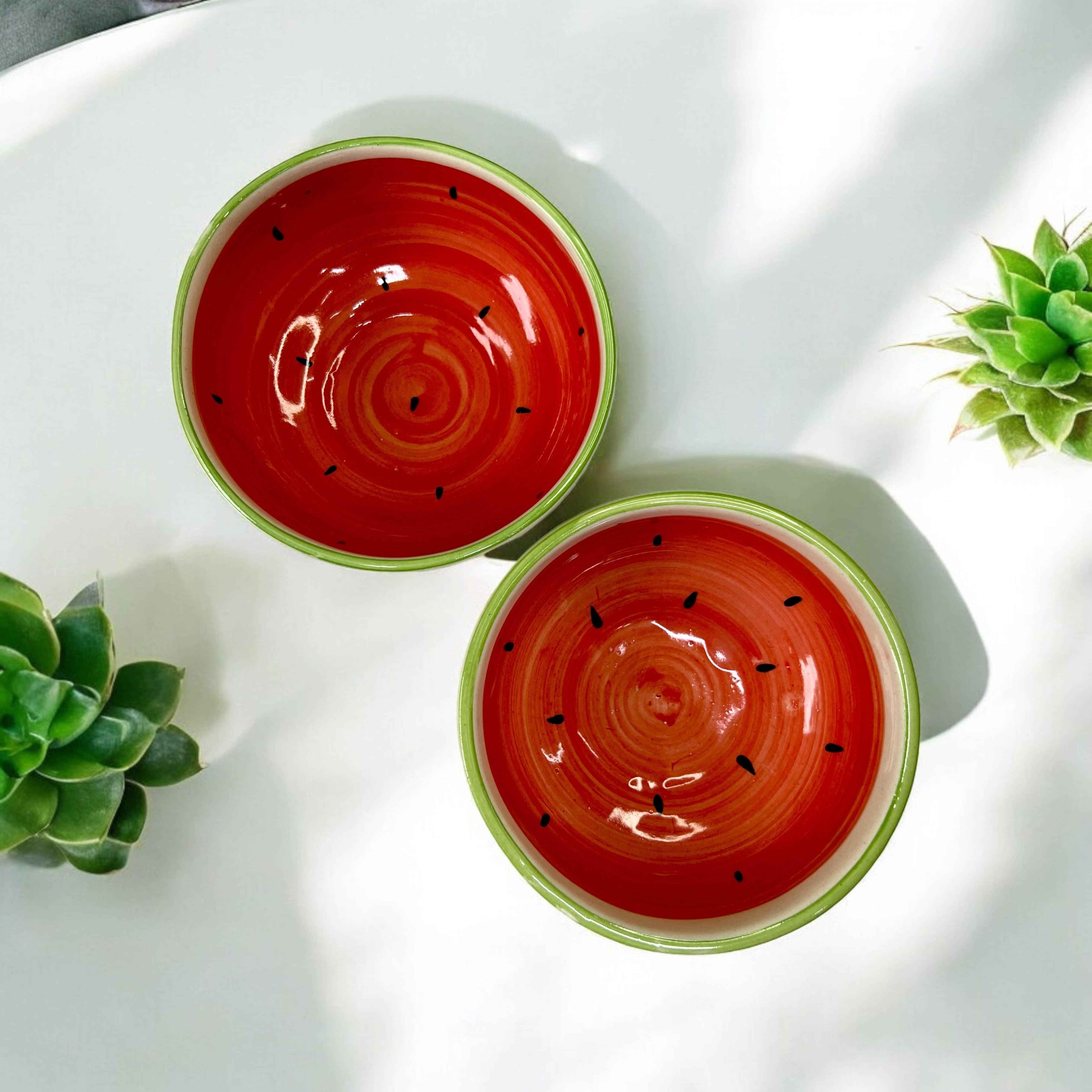 Watermelon Fruit Snack Bowls - Clayful Homes