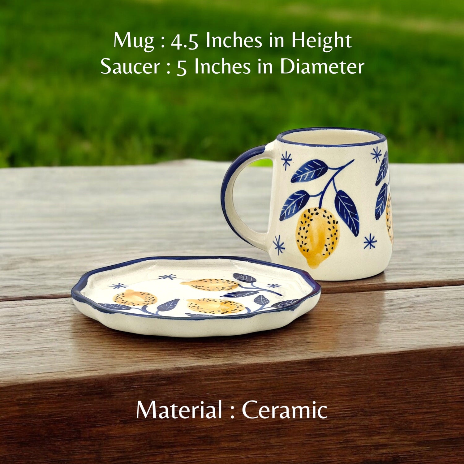 Lemon Mug & Saucer - Clayful Homes