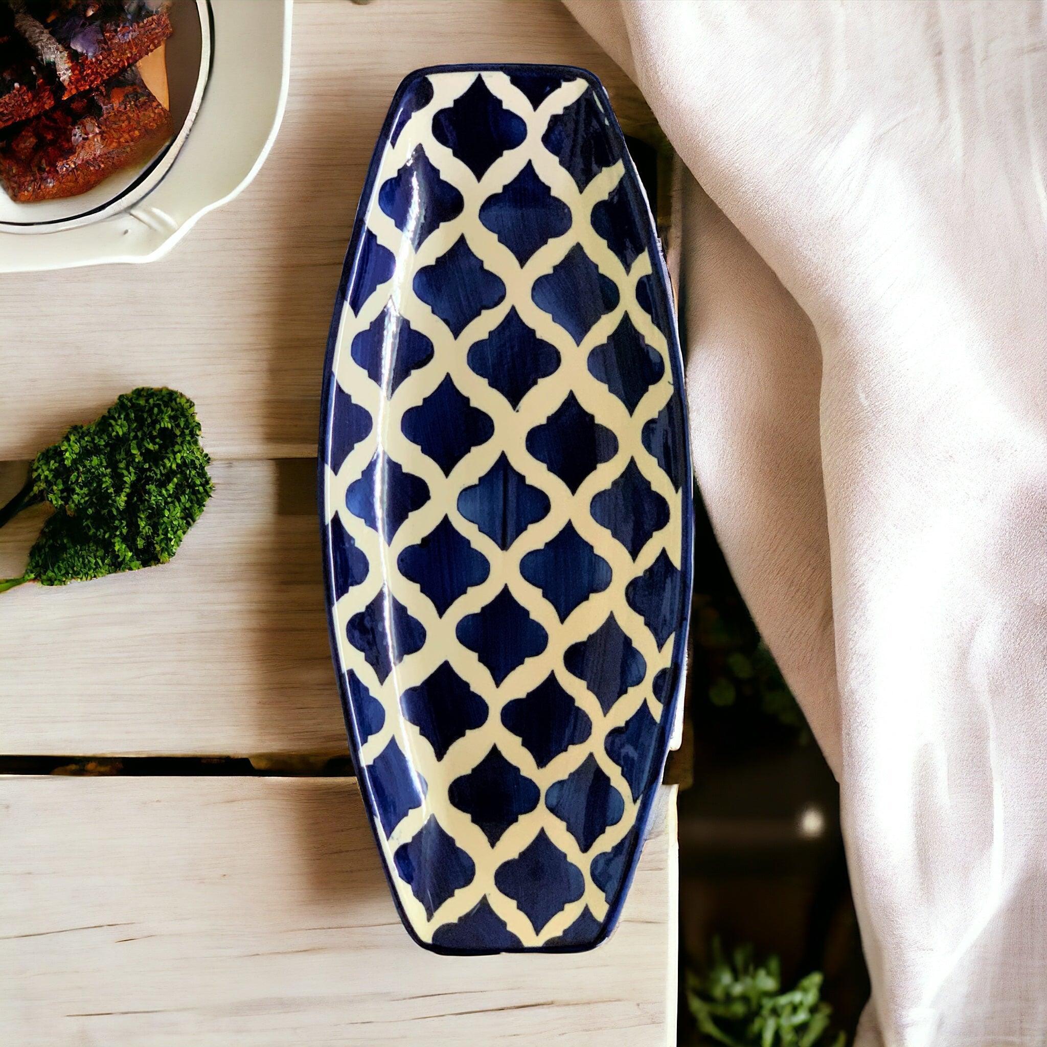 Blue Snacks Platter - Clayful Homes