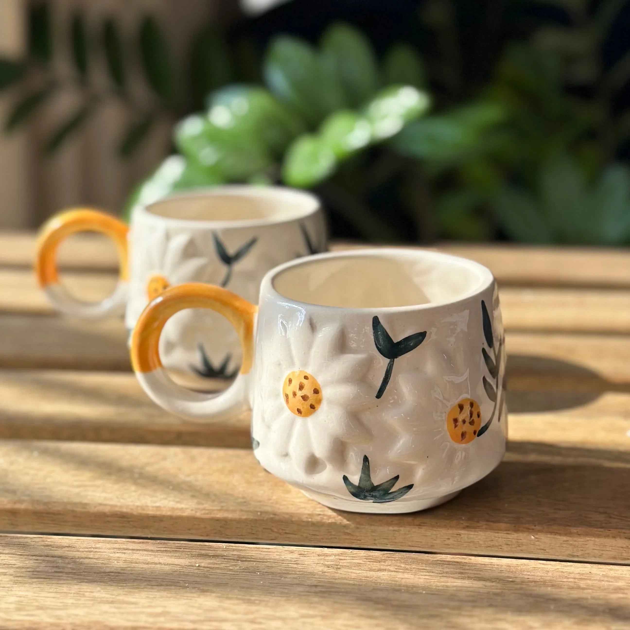 Daisy Flower Mug Set of 6