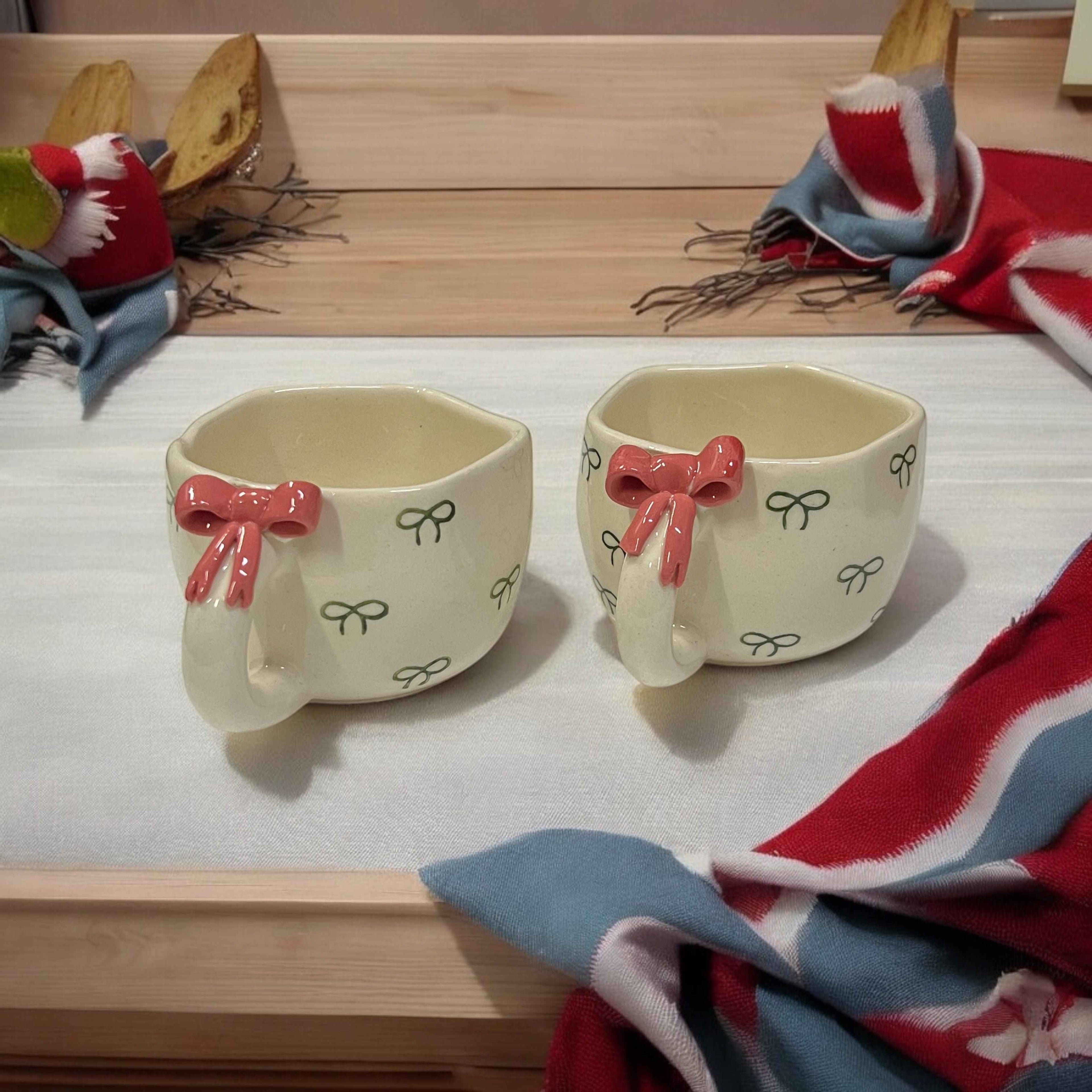Bow Down Ceramic Coffee Mugs - Clayful Homes