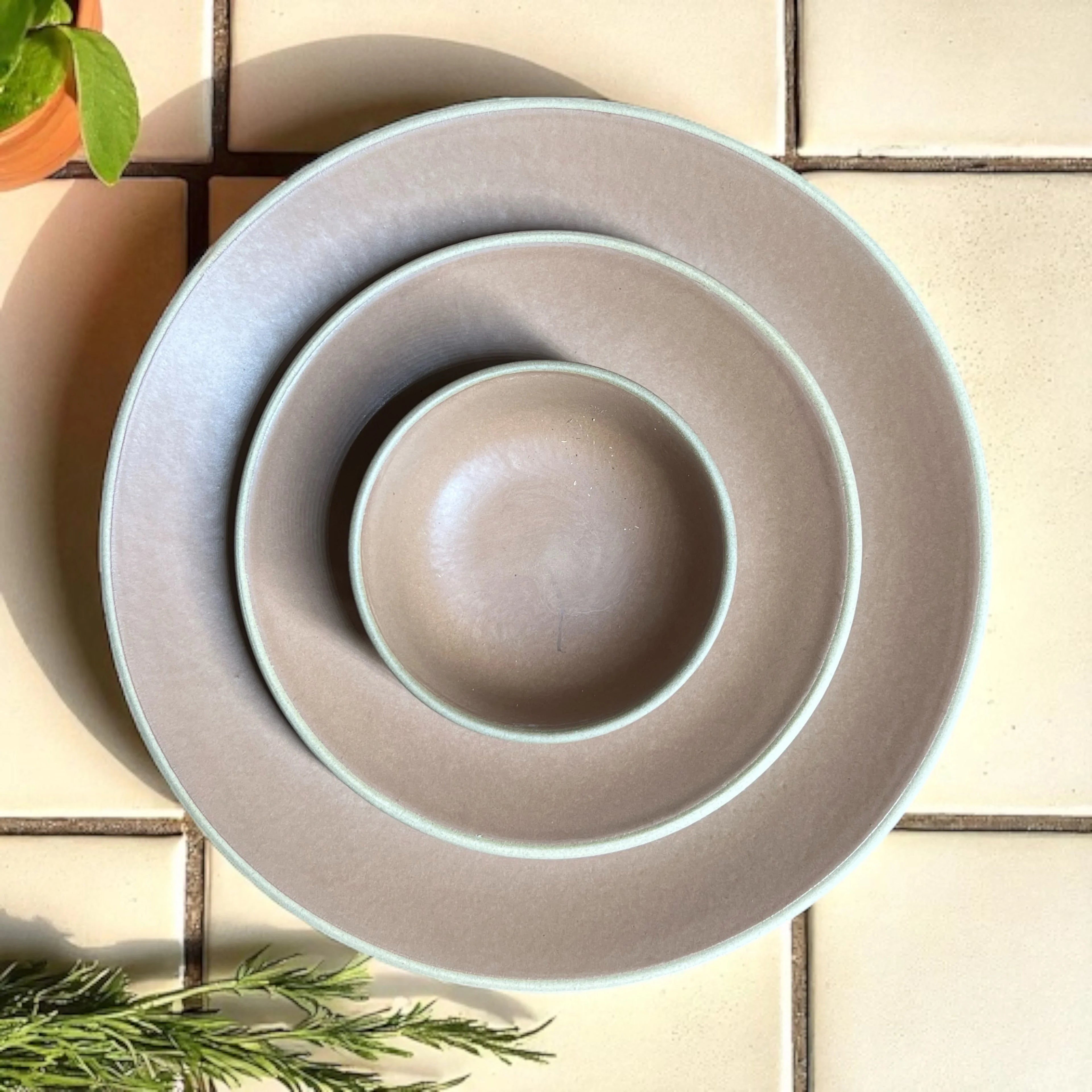 Earthy Brown Dinner set (18pcs) - Clayful Homes