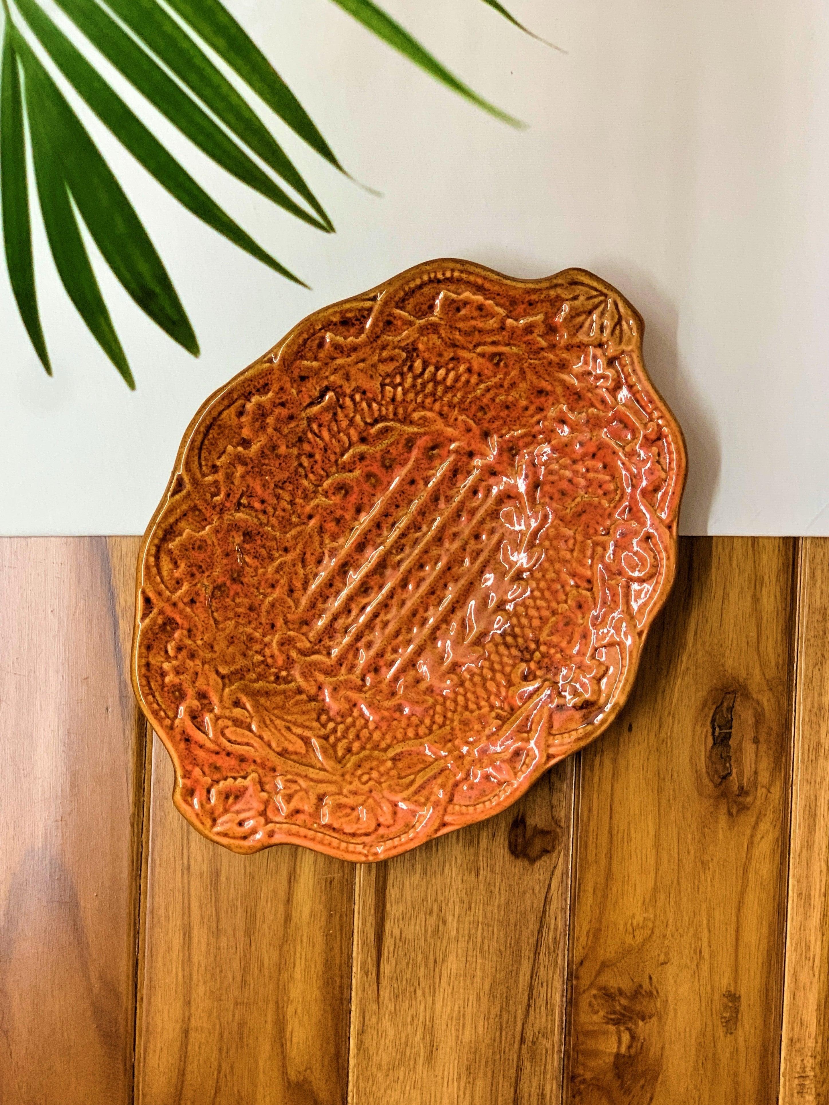 Orange Platter - Clayful Homes