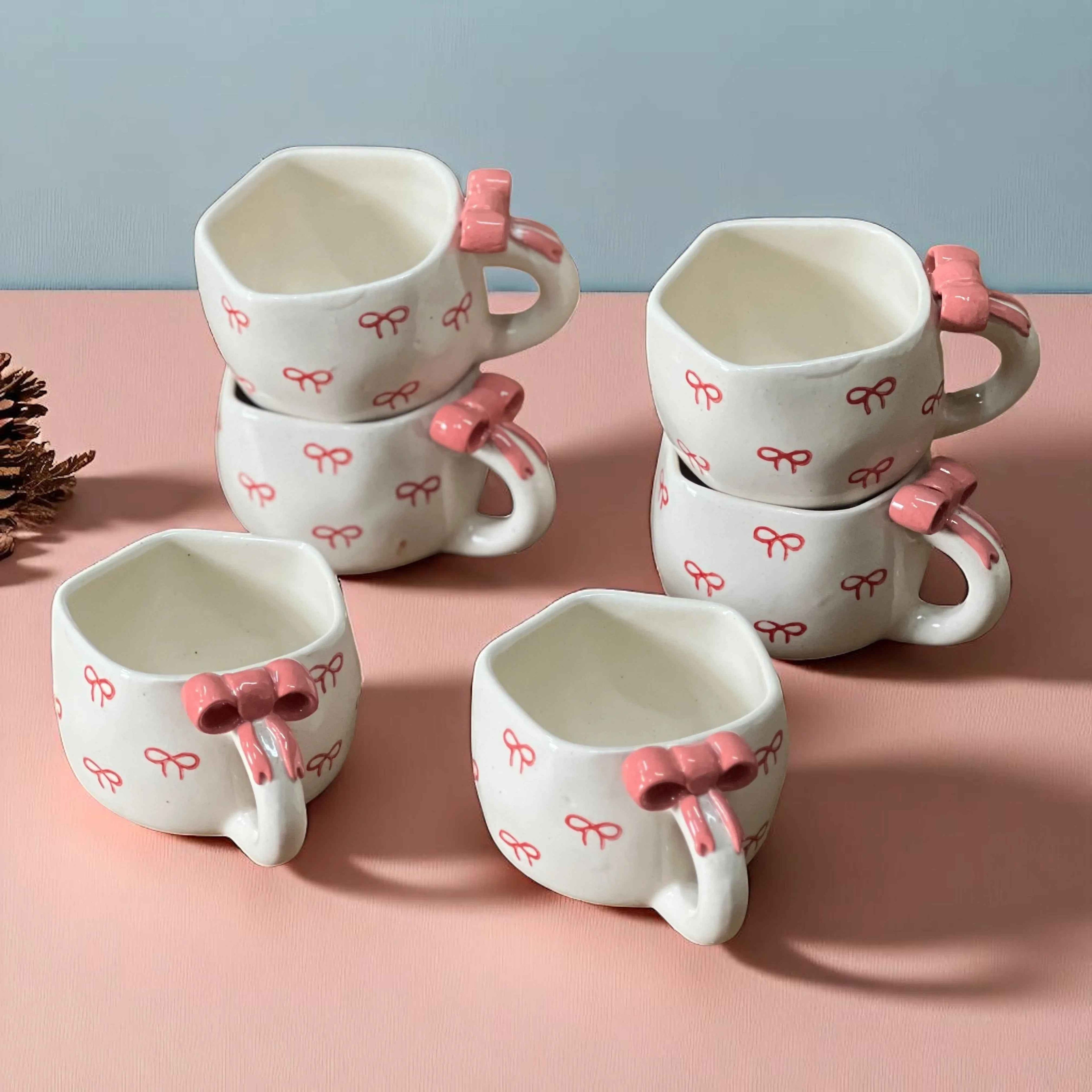 Bow Down Mugs Set of 6 - Clayful Homes