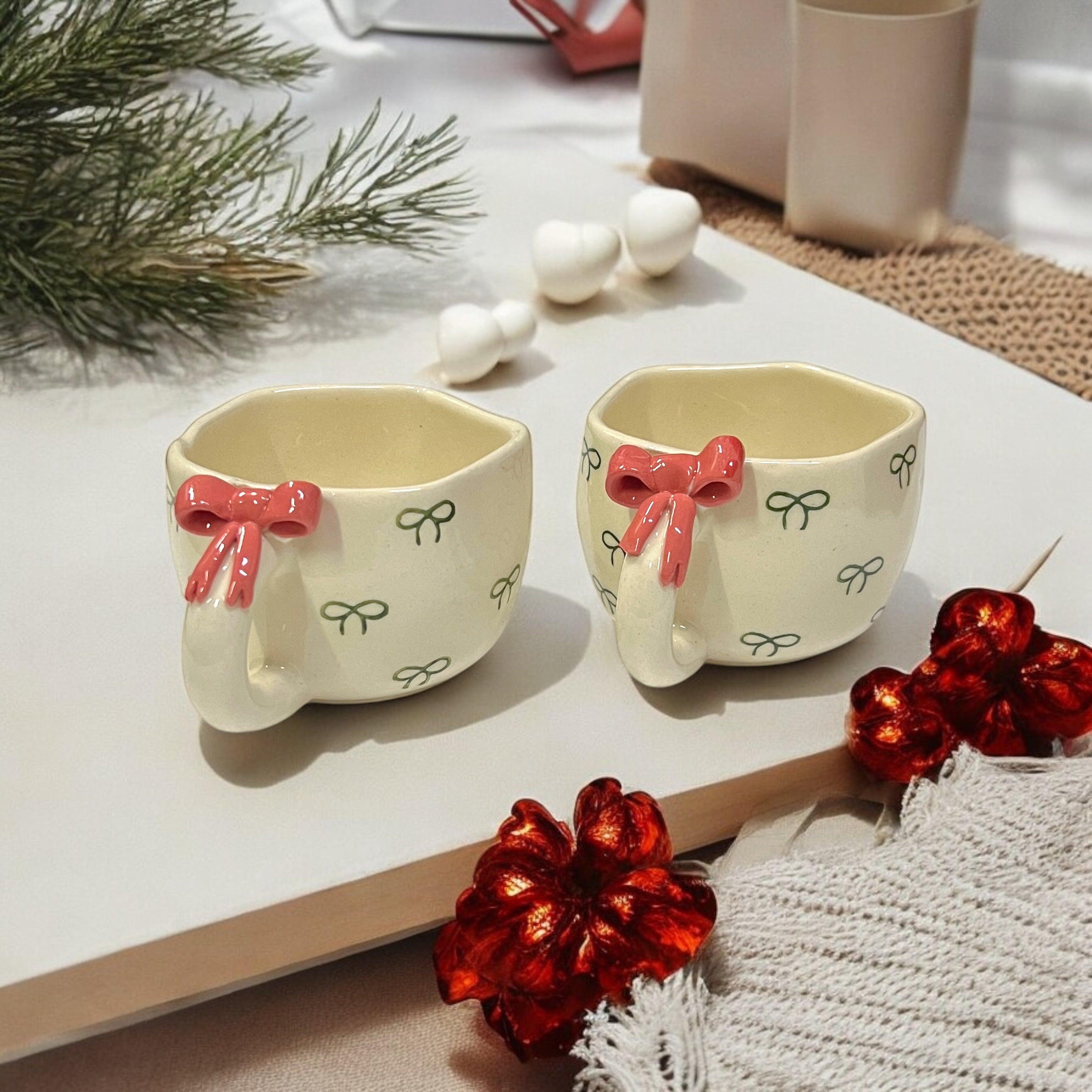 Single Bow Down Mug - Clayful Homes