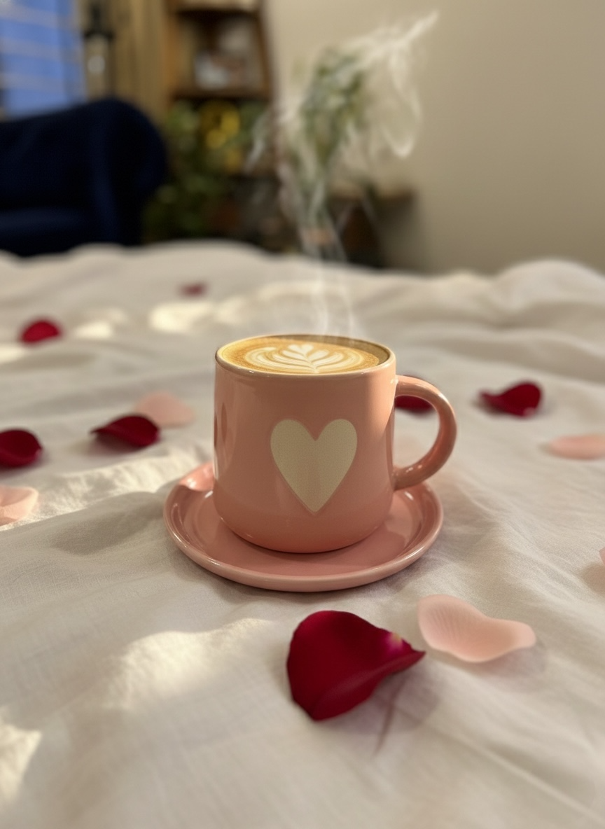 Red Heart Mug & Saucer (Pack of 1)