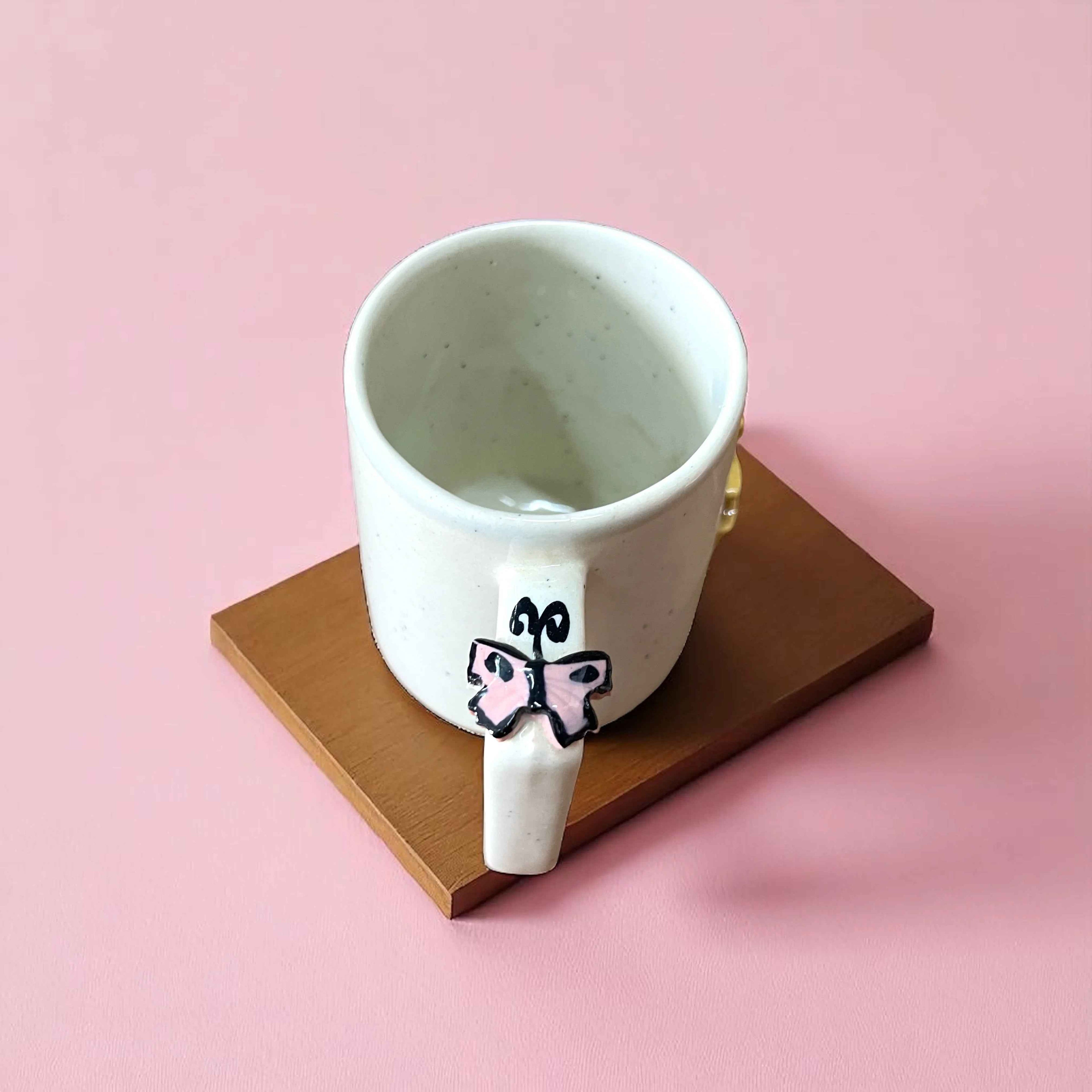 Butterfly Floral Ceramic Coffee Mugs - Clayful Homes