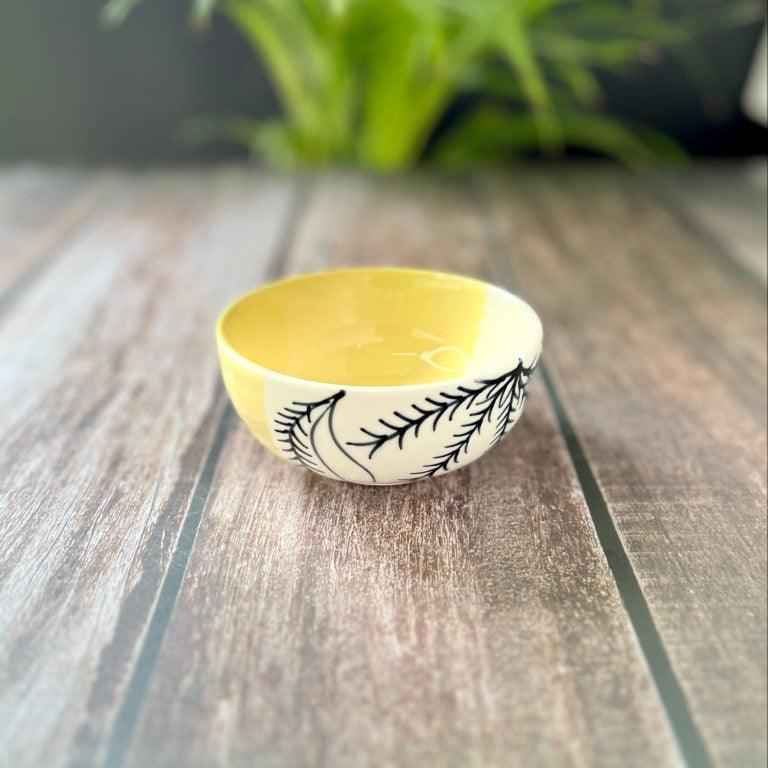 Hand Painted Yellow Dinner set (3 Pcs) - Clayful Homes