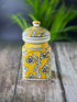 Ceramic Jars for Kitchen Storage Hand Painted Barni - Set of 1, Yellow - Clayful Homes