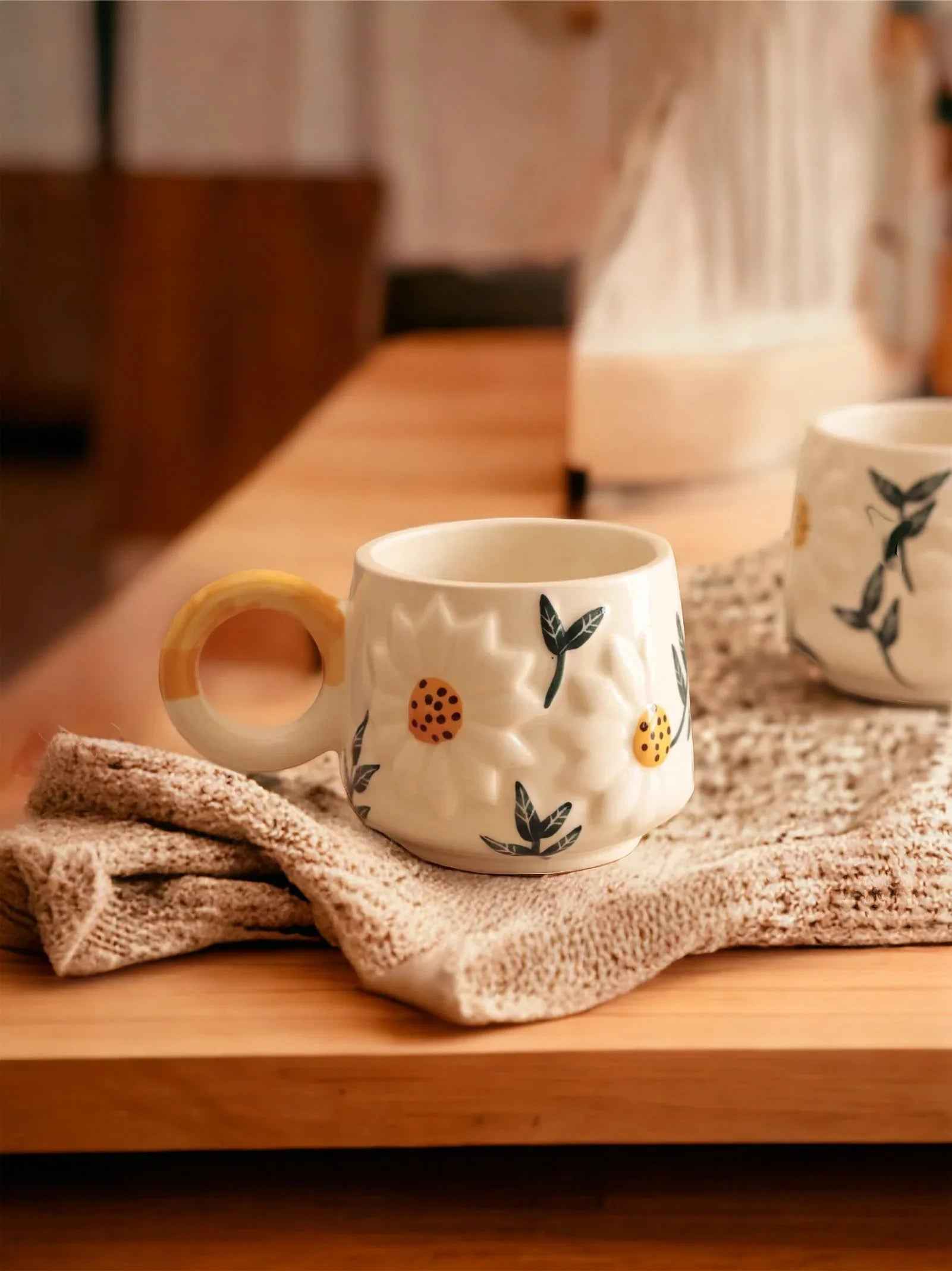 Daisy Flower Mug Set of 6