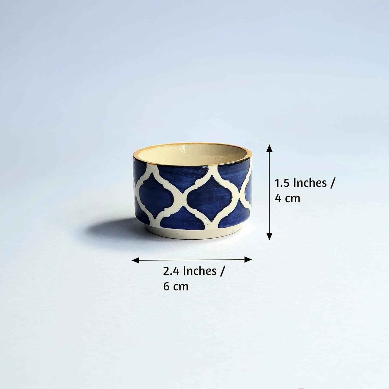 Blue & Yellow Chutney Katoris / Bowls - Clayful Homes