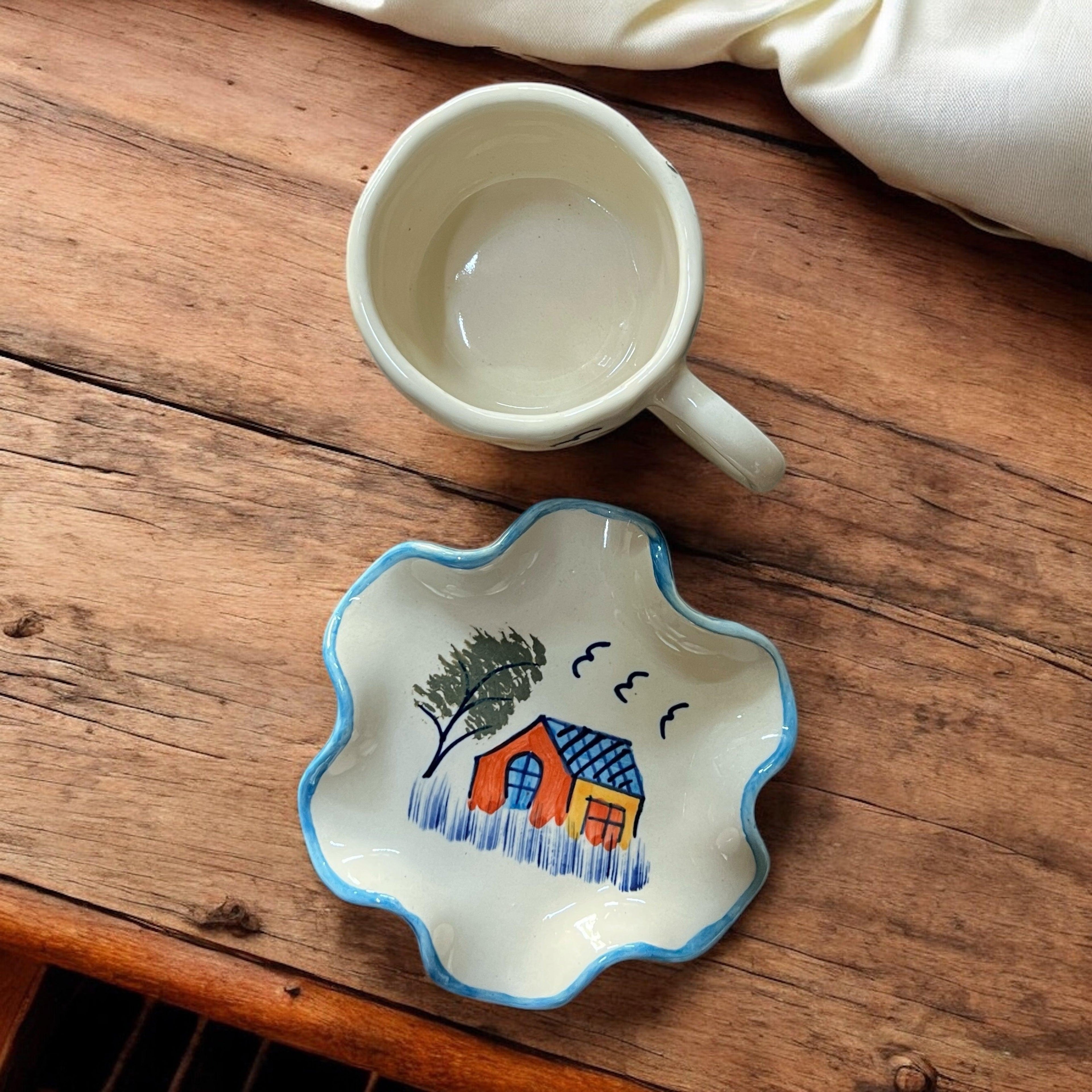 Farmouse Mug and Saucer - Clayful Homes