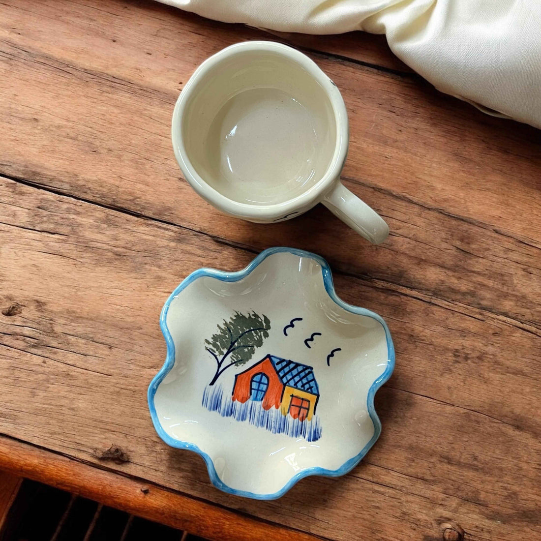 Farmhouse Coffee Mug and Saucer