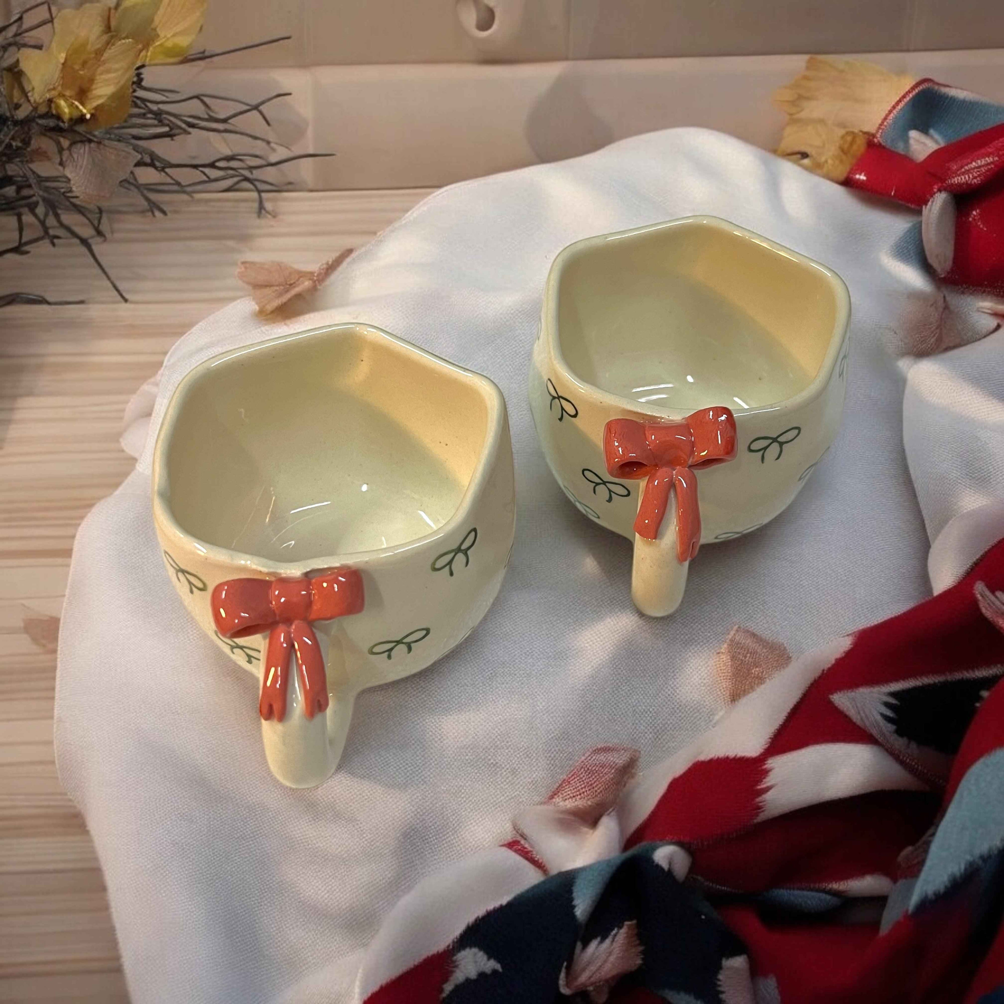 Bow Down Ceramic Coffee Mugs - Clayful Homes