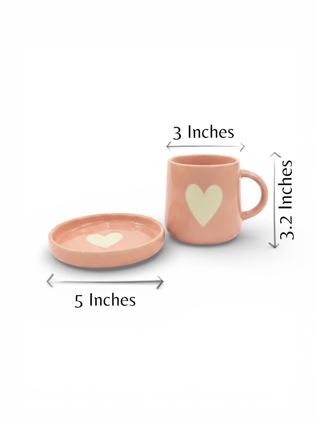 Red Heart Mug & Saucer (Pack of 1)