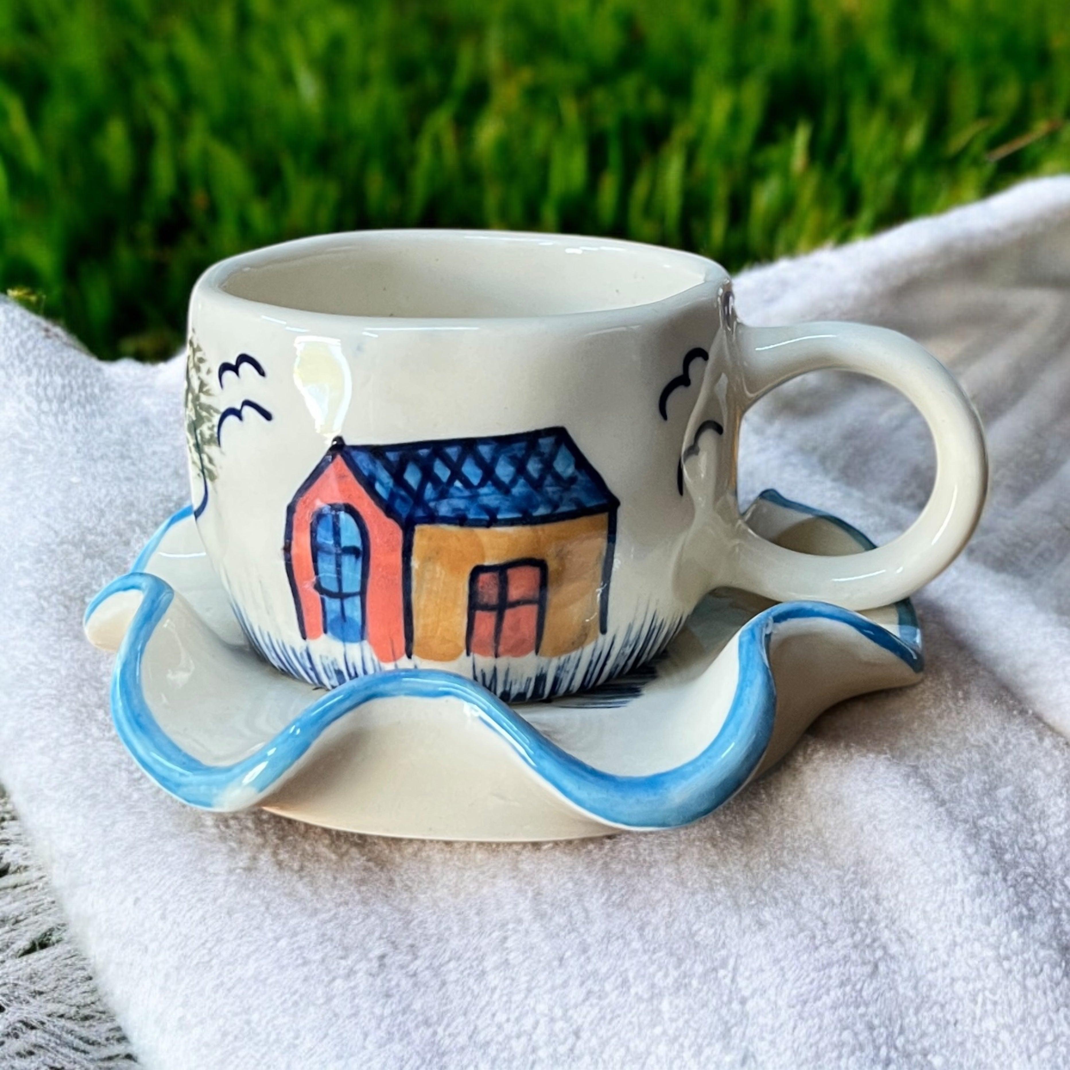 Farmouse Mug and Saucer - Clayful Homes