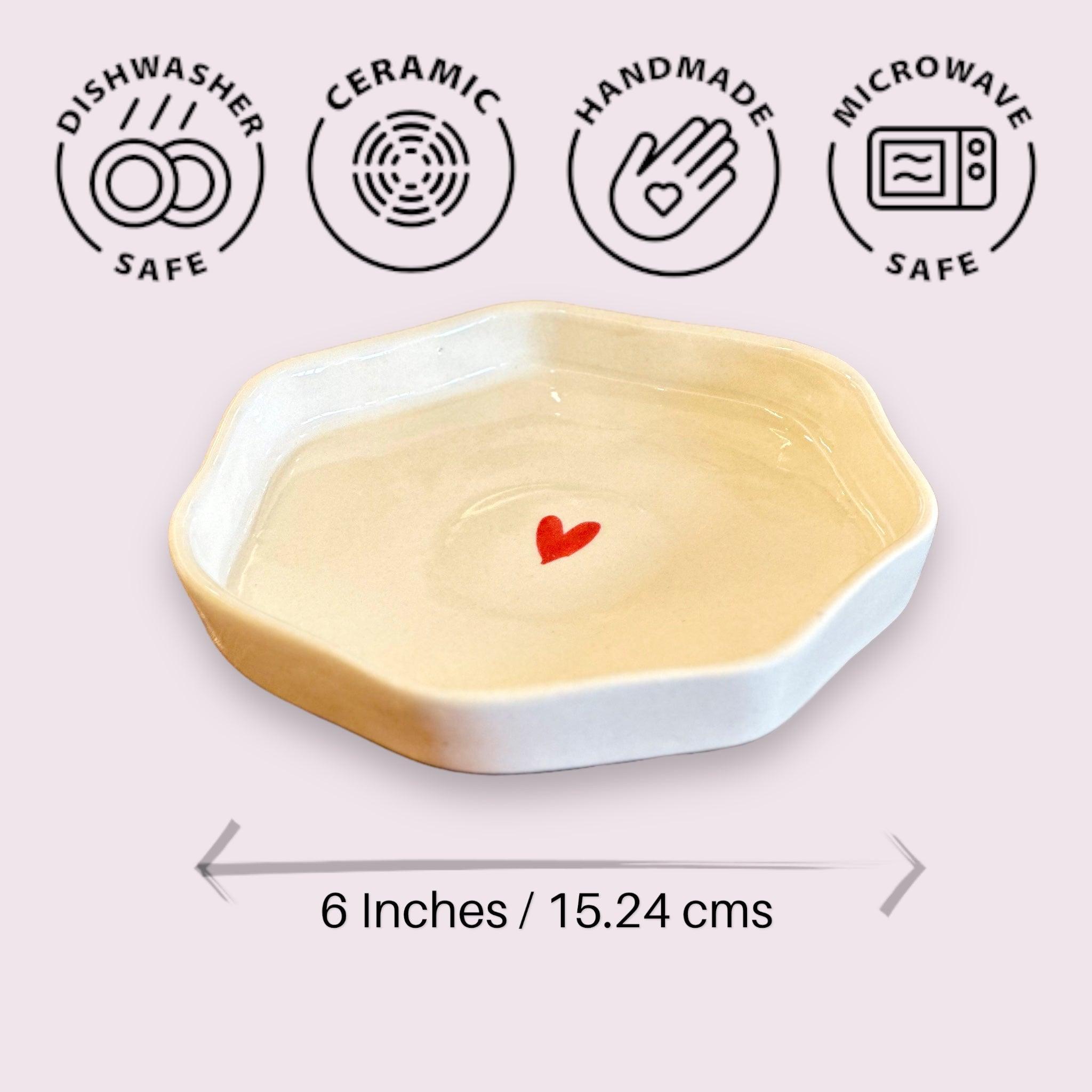 Heart Snack/Dessert Plate - Clayful Homes