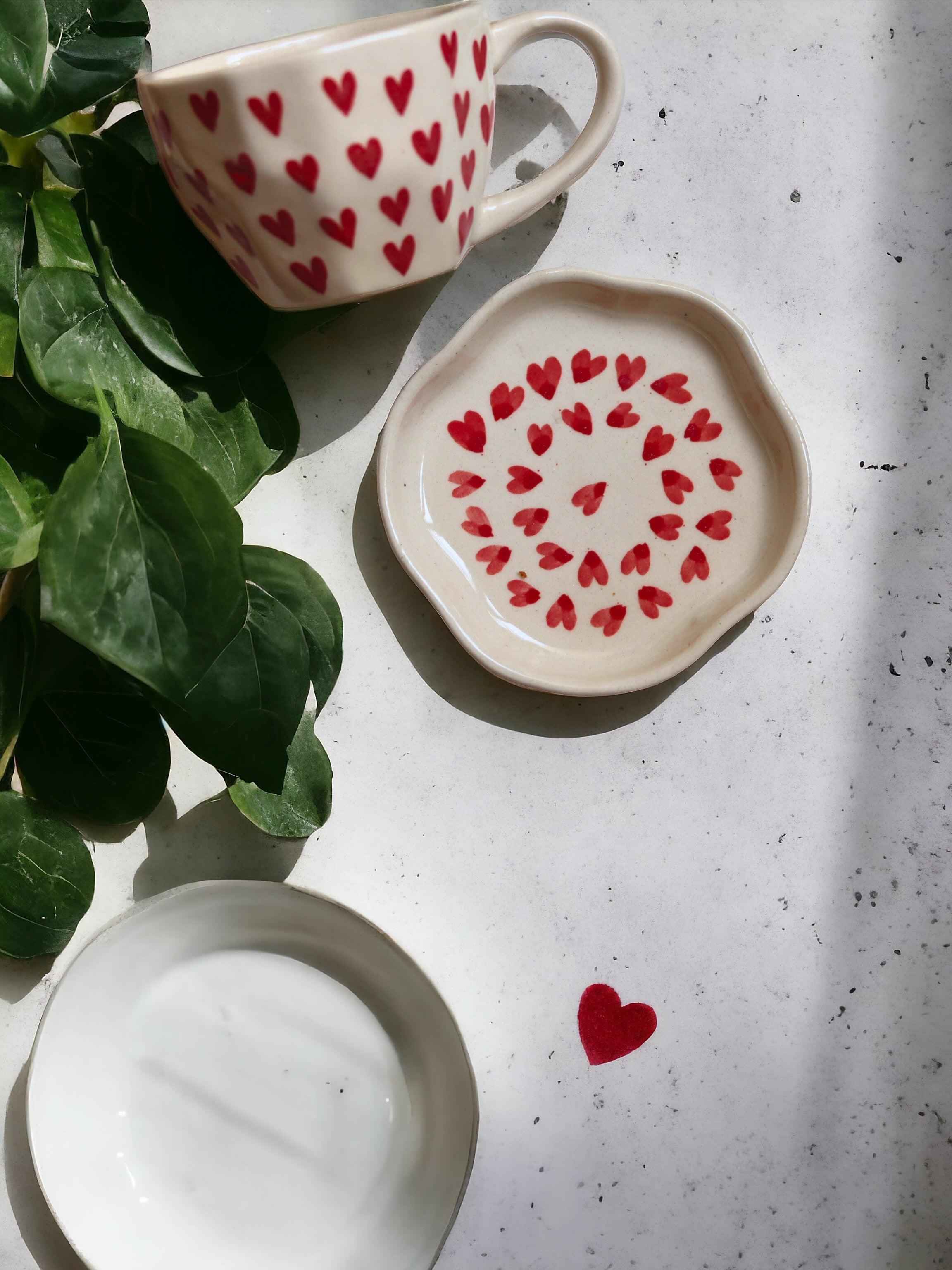 Heart Mug with Desert Plate - Clayful Homes