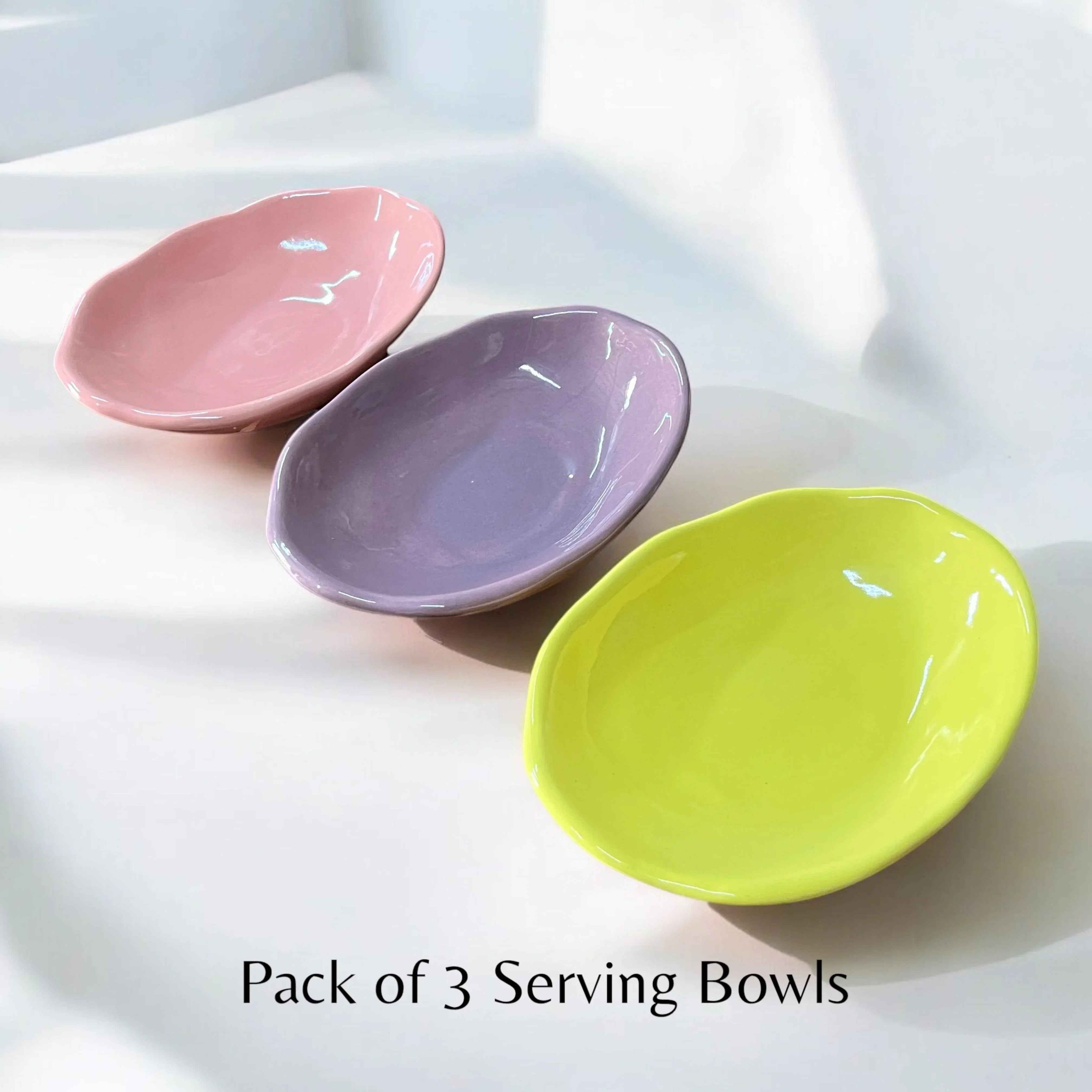 3 Serving Platter Bowls - Clayful Homes