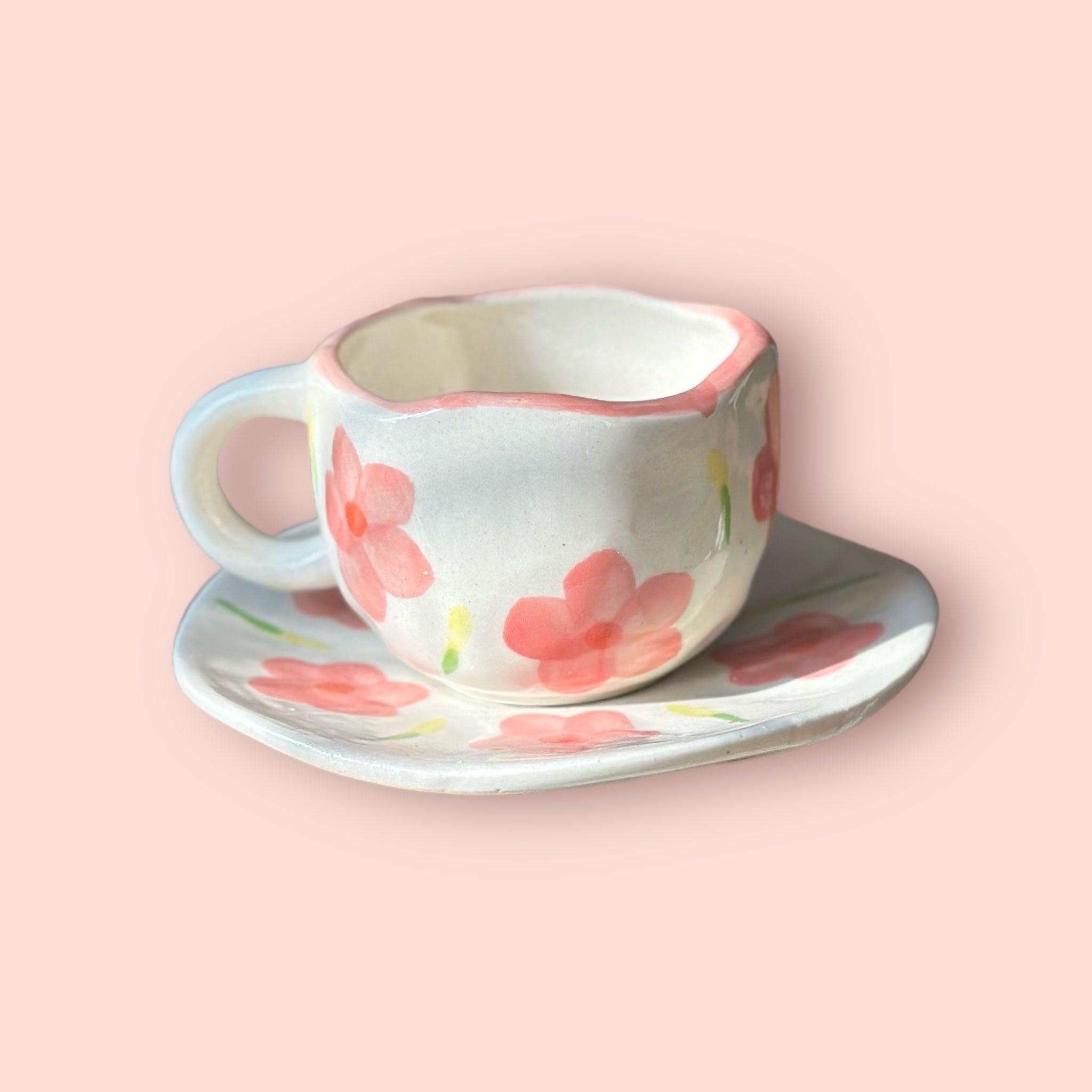 Blossom Mug with Desert Plate - Clayful Homes