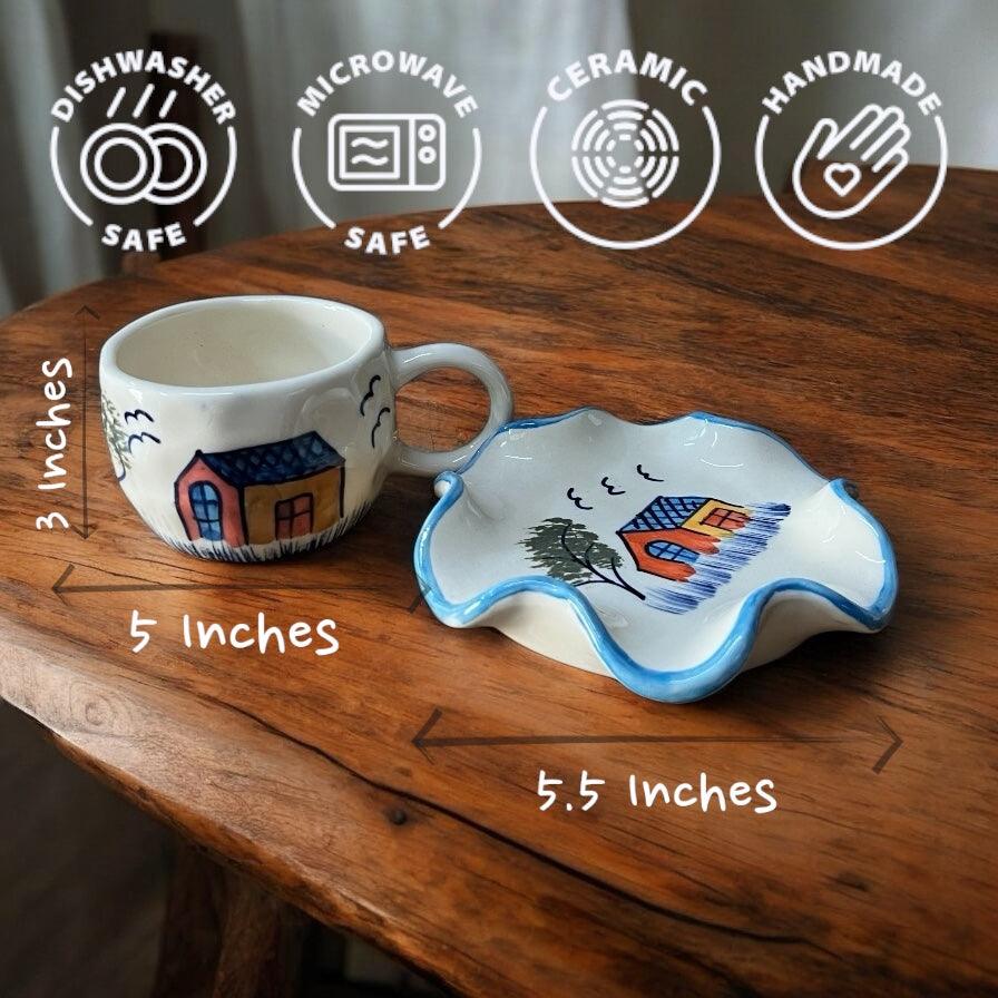 Farmouse Mug and Saucer - Clayful Homes