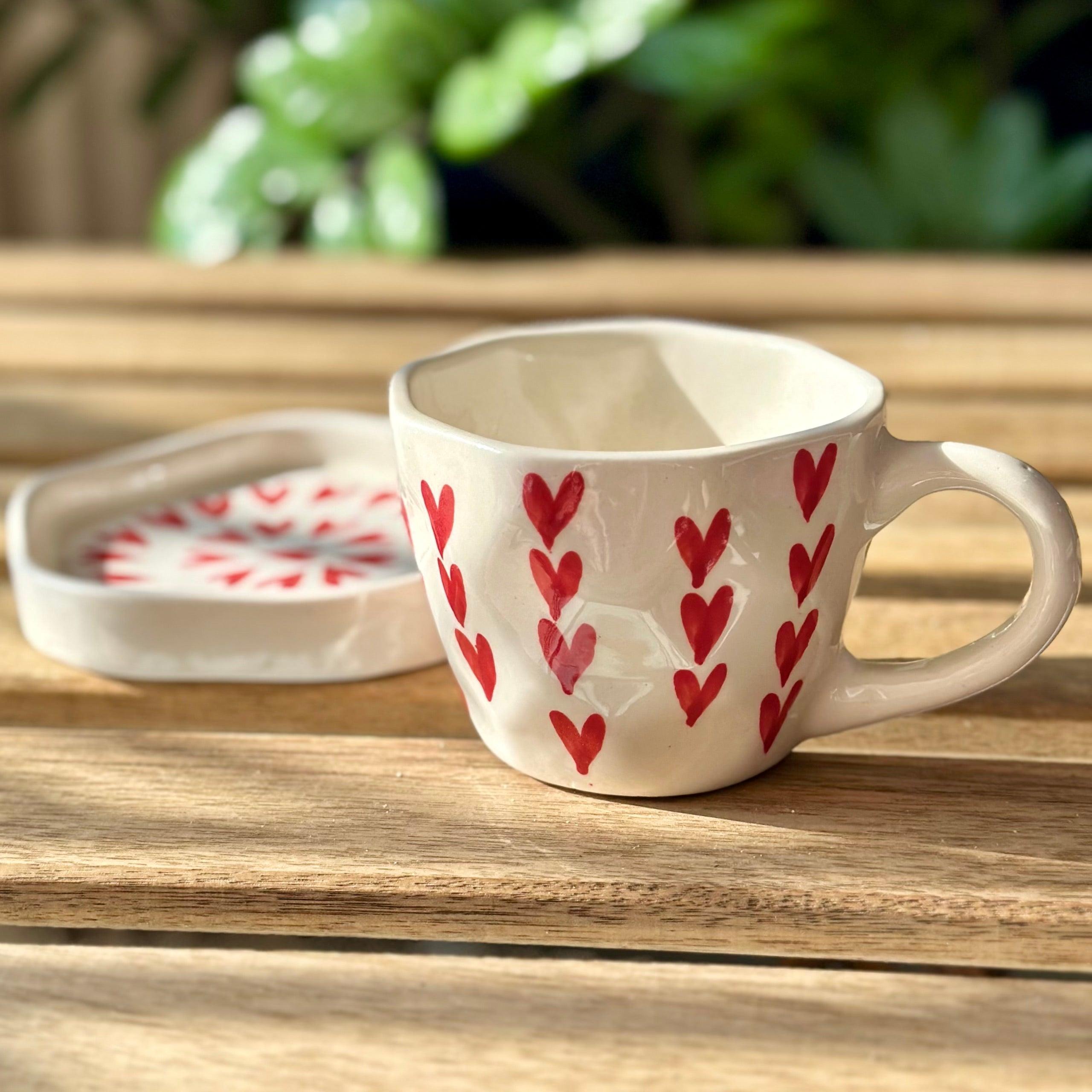 Heart Mug with Desert Plate - Clayful Homes