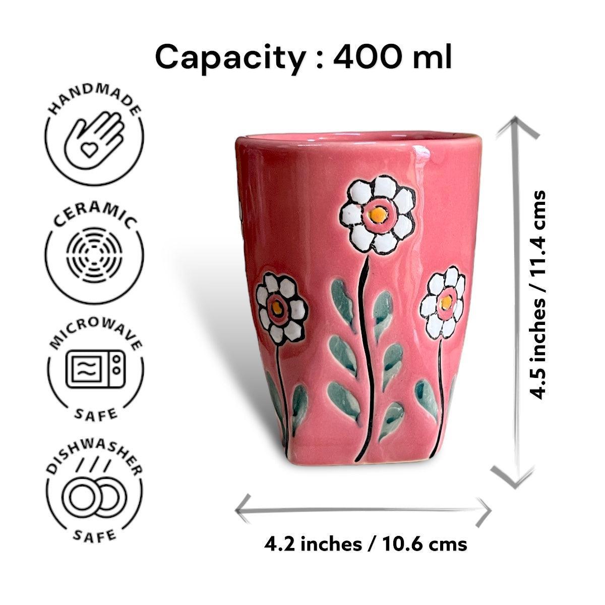 Floral Pink Glass - Clayful Homes