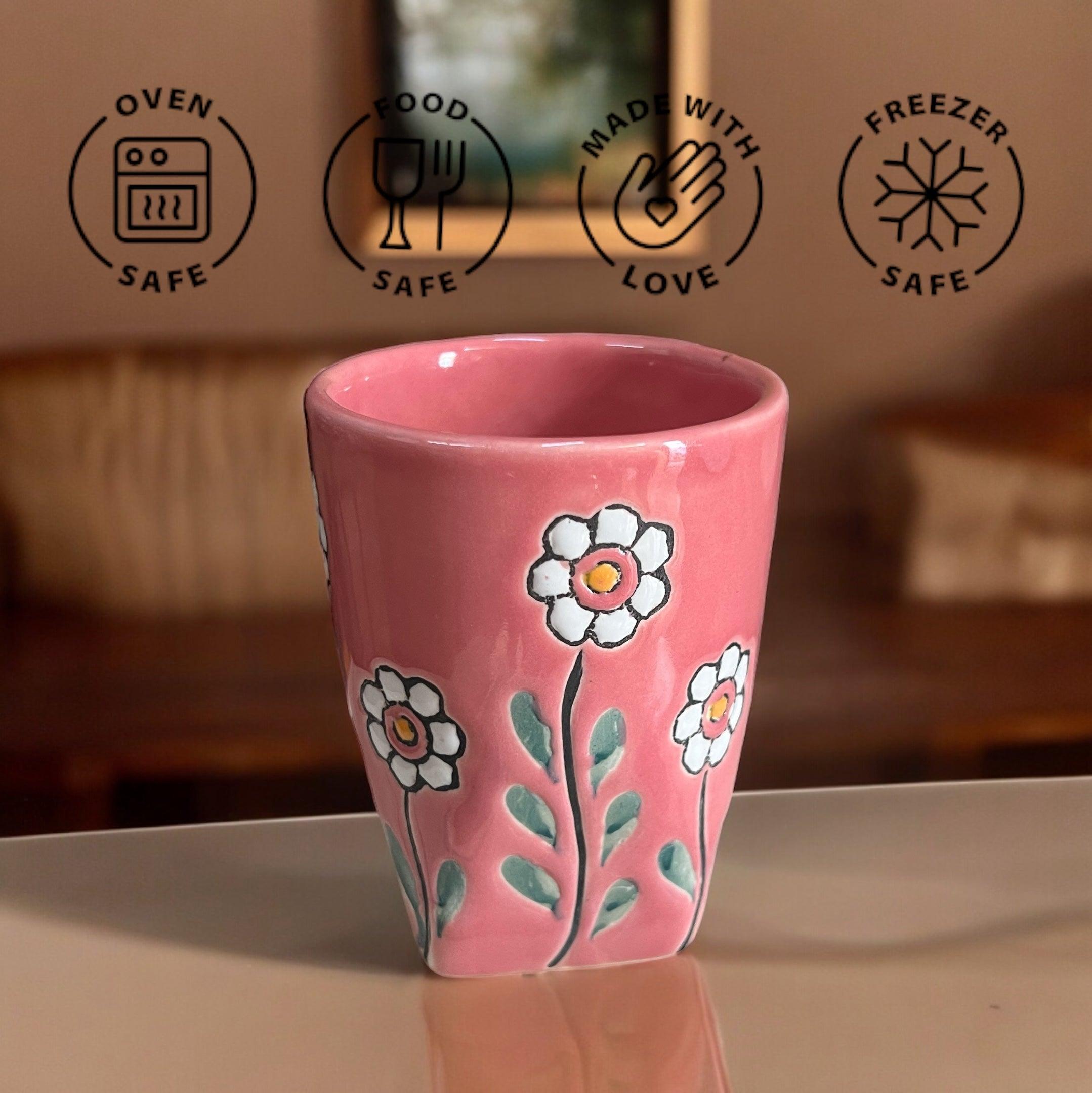 Floral Pink Glass - Clayful Homes