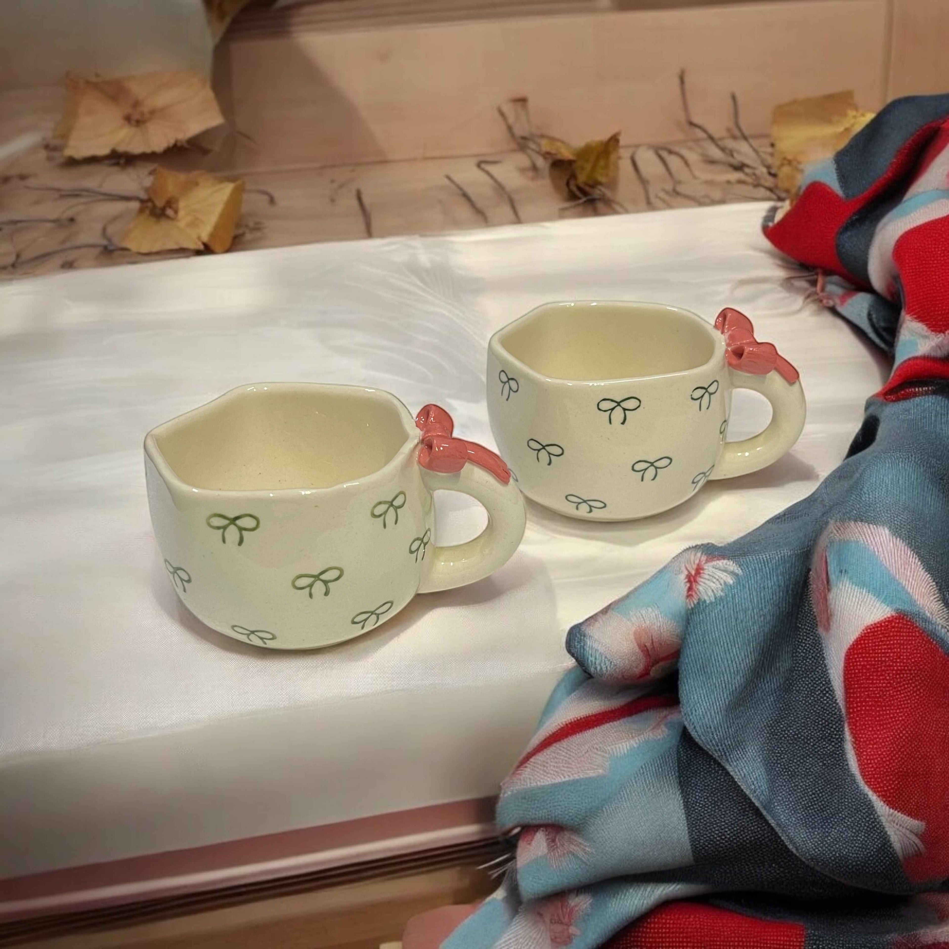 Bow Down Ceramic Coffee Mugs - Clayful Homes