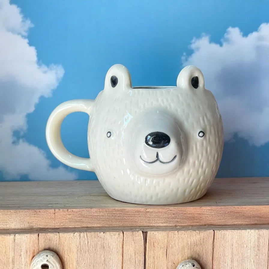 White Polar bear Mugs - Clayful Homes