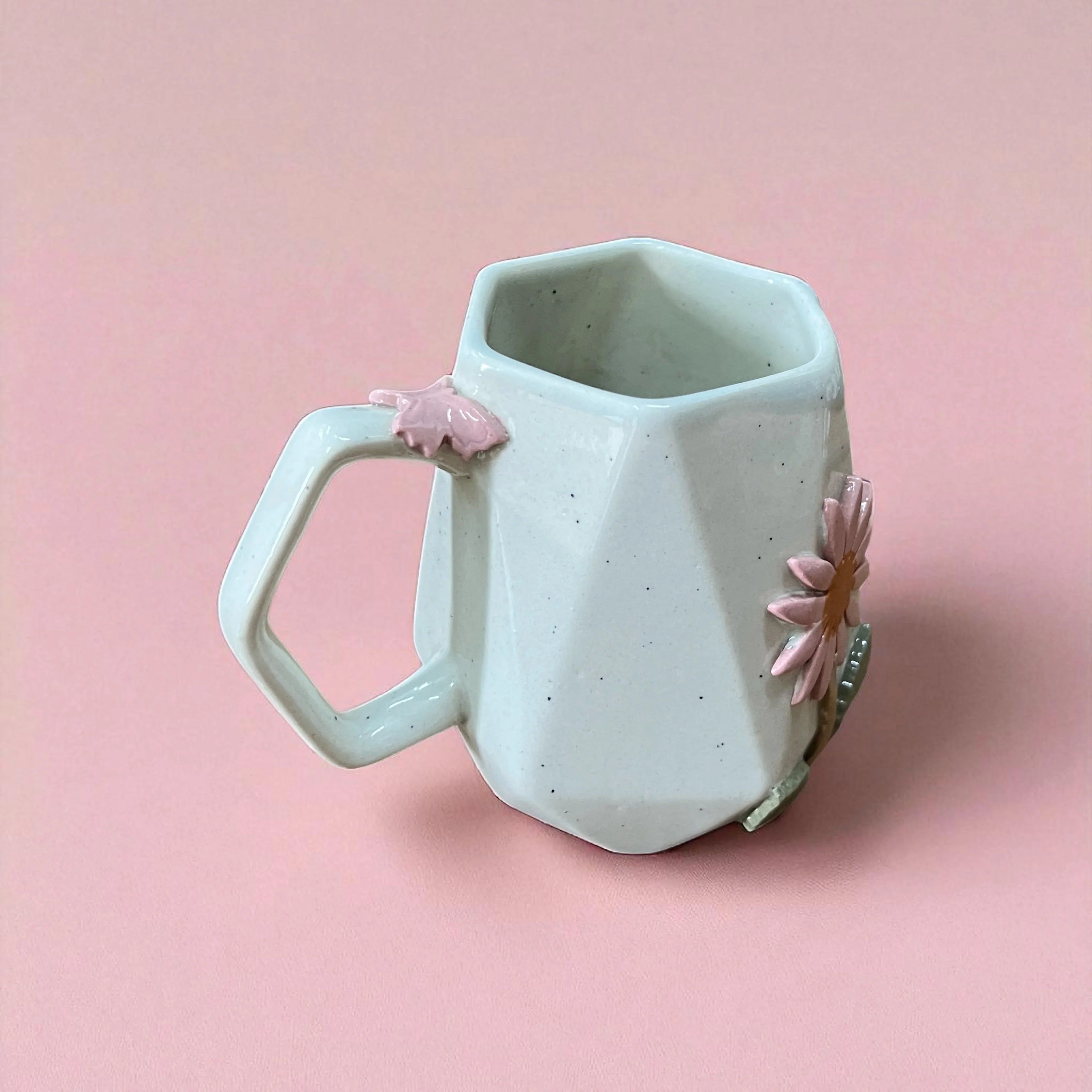 Diamond Cut Flower Mug - Clayful Homes