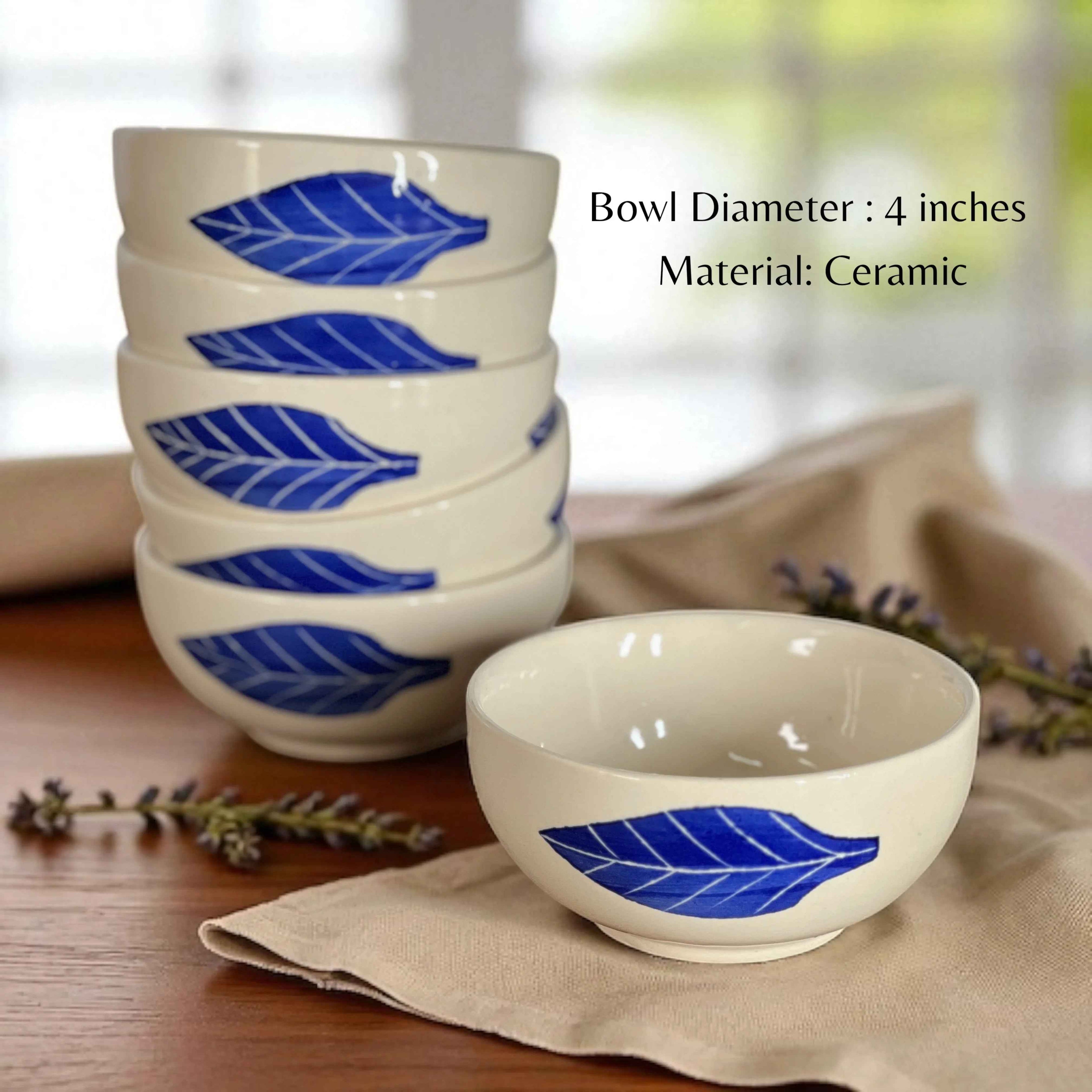 Blue Leaf Bowls / Katori