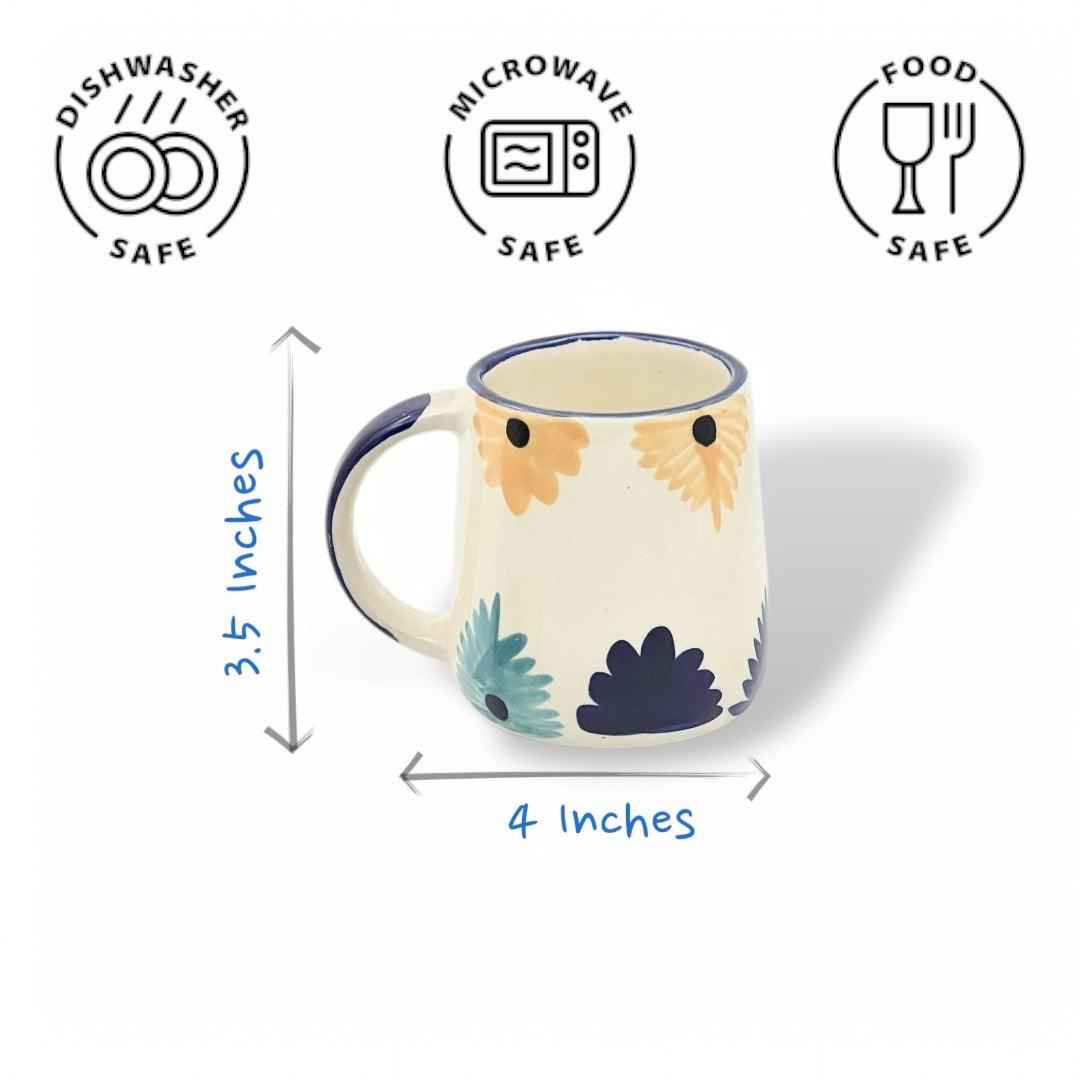 Yellow Blue Flower Mug Set - Clayful Homes