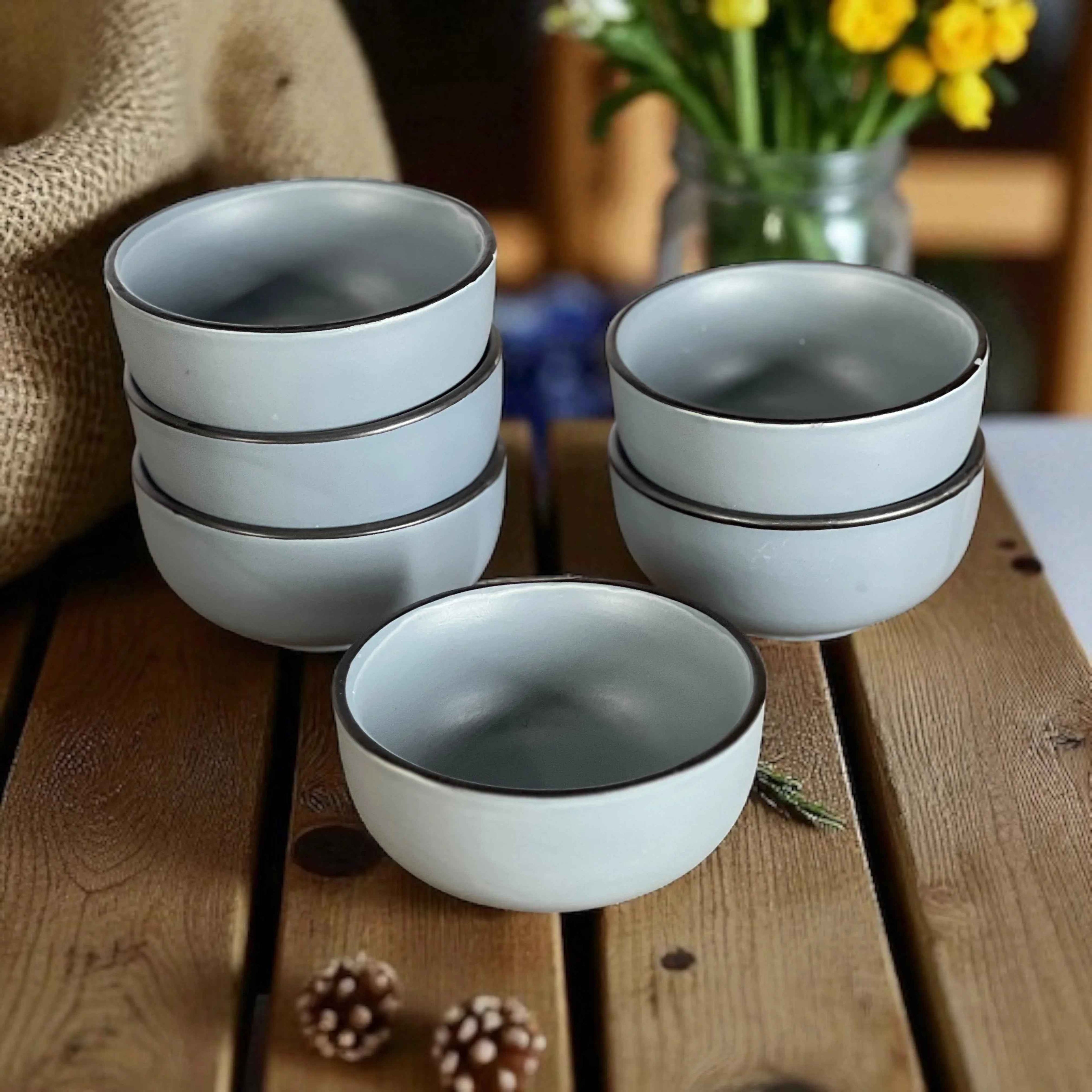 Great Grey Bowls Set of 6 - Clayful Homes