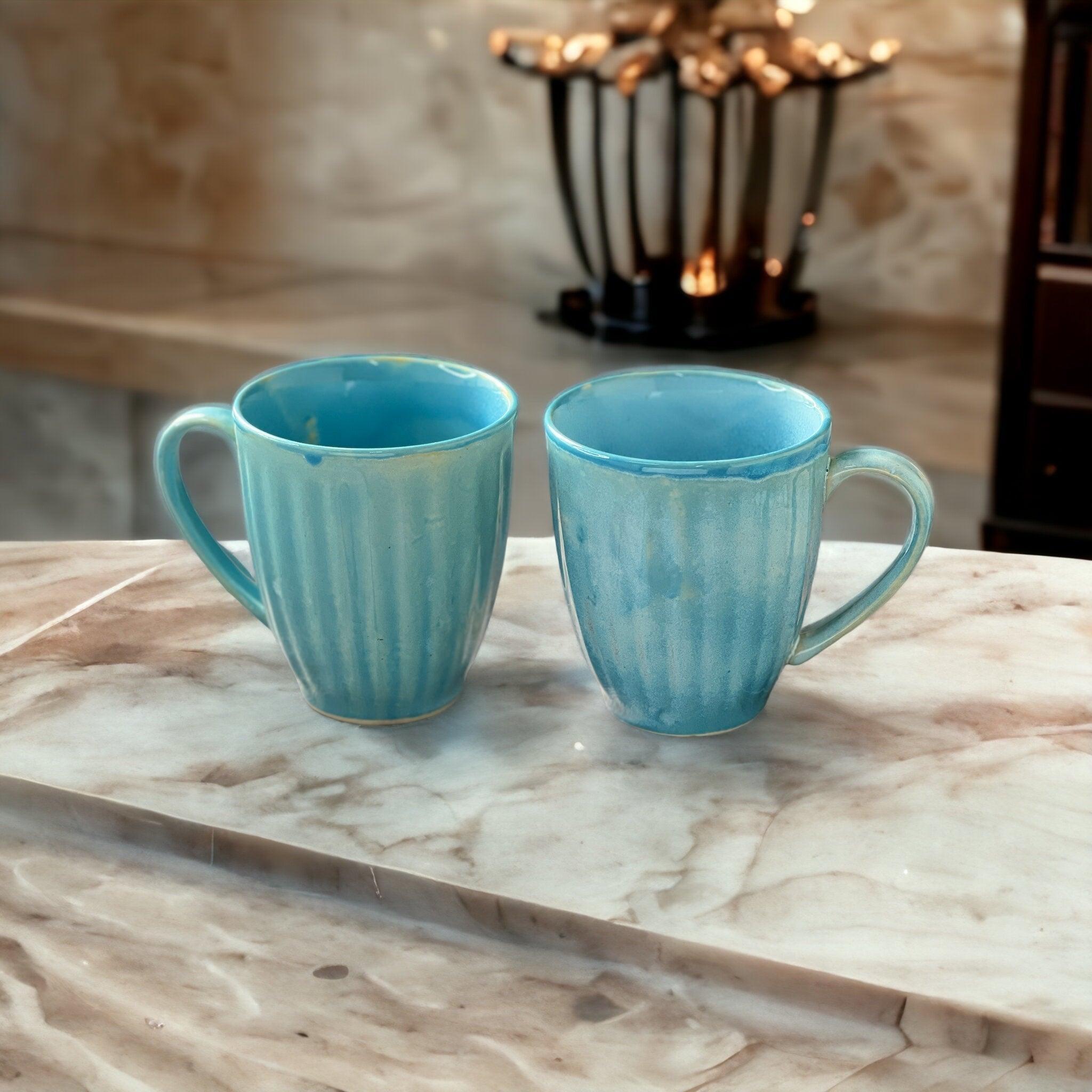 Chalk Blue Mugs | Set of 2 - Clayful Homes