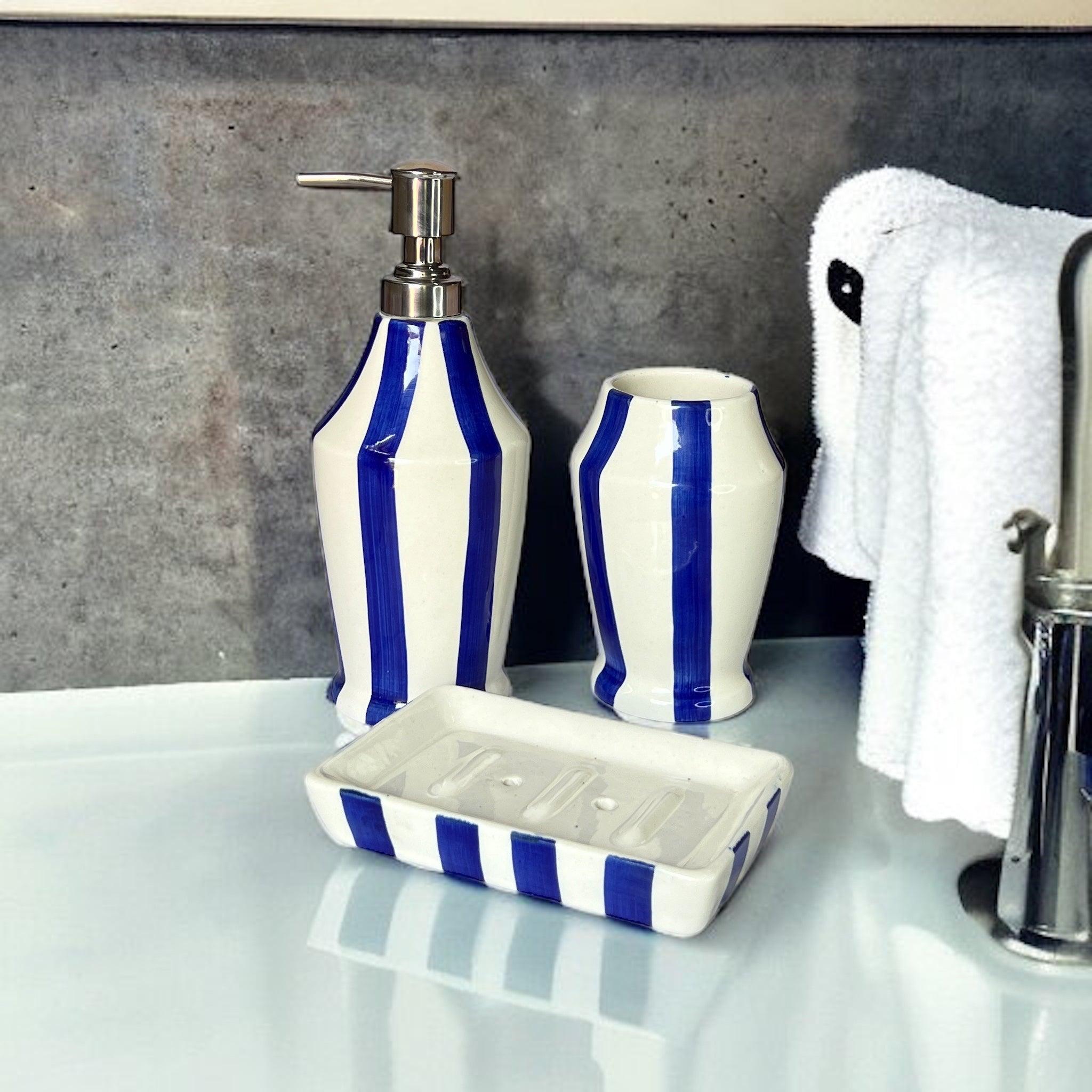 Blue Lines Bathset - Clayful Homes