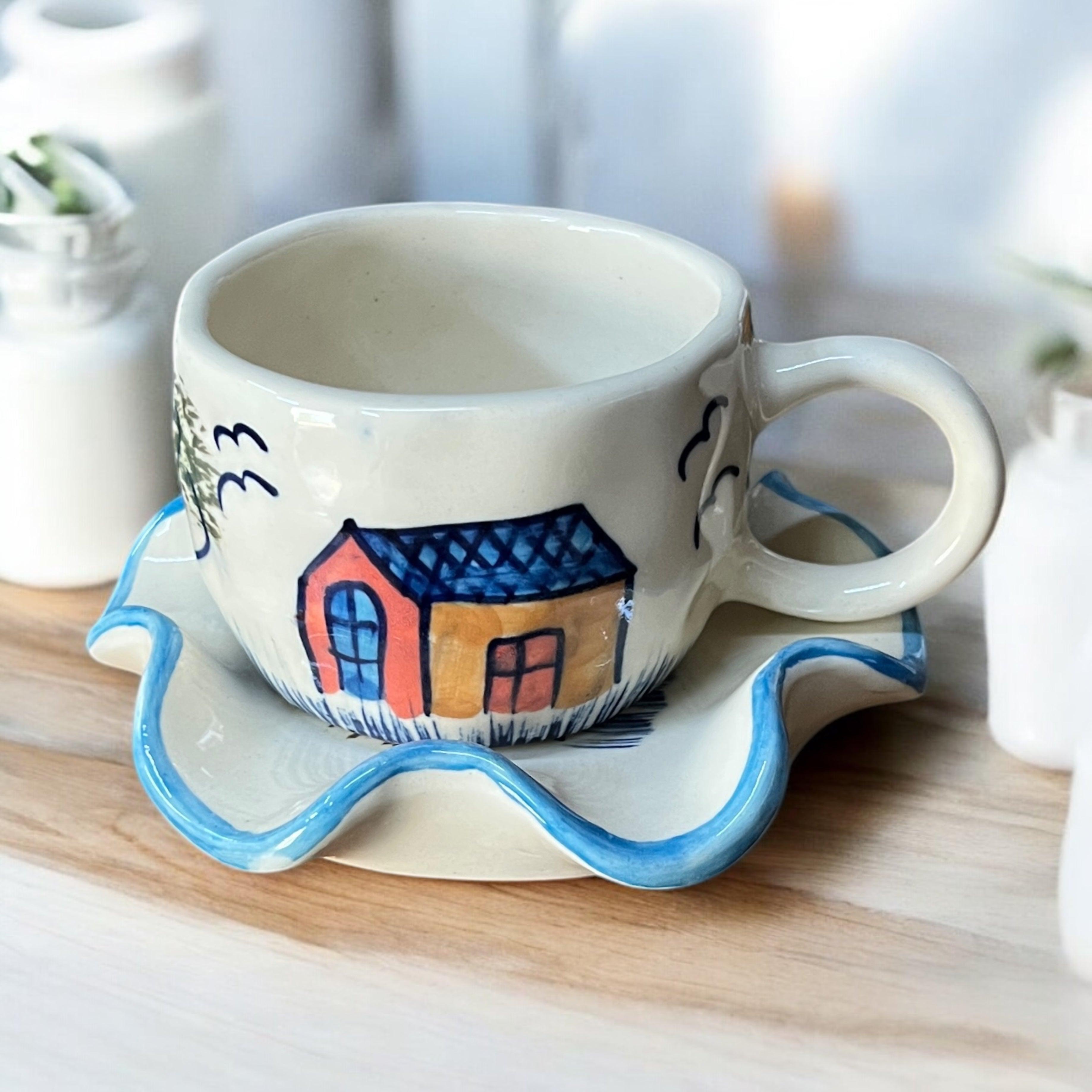 Farmouse Mug and Saucer - Clayful Homes