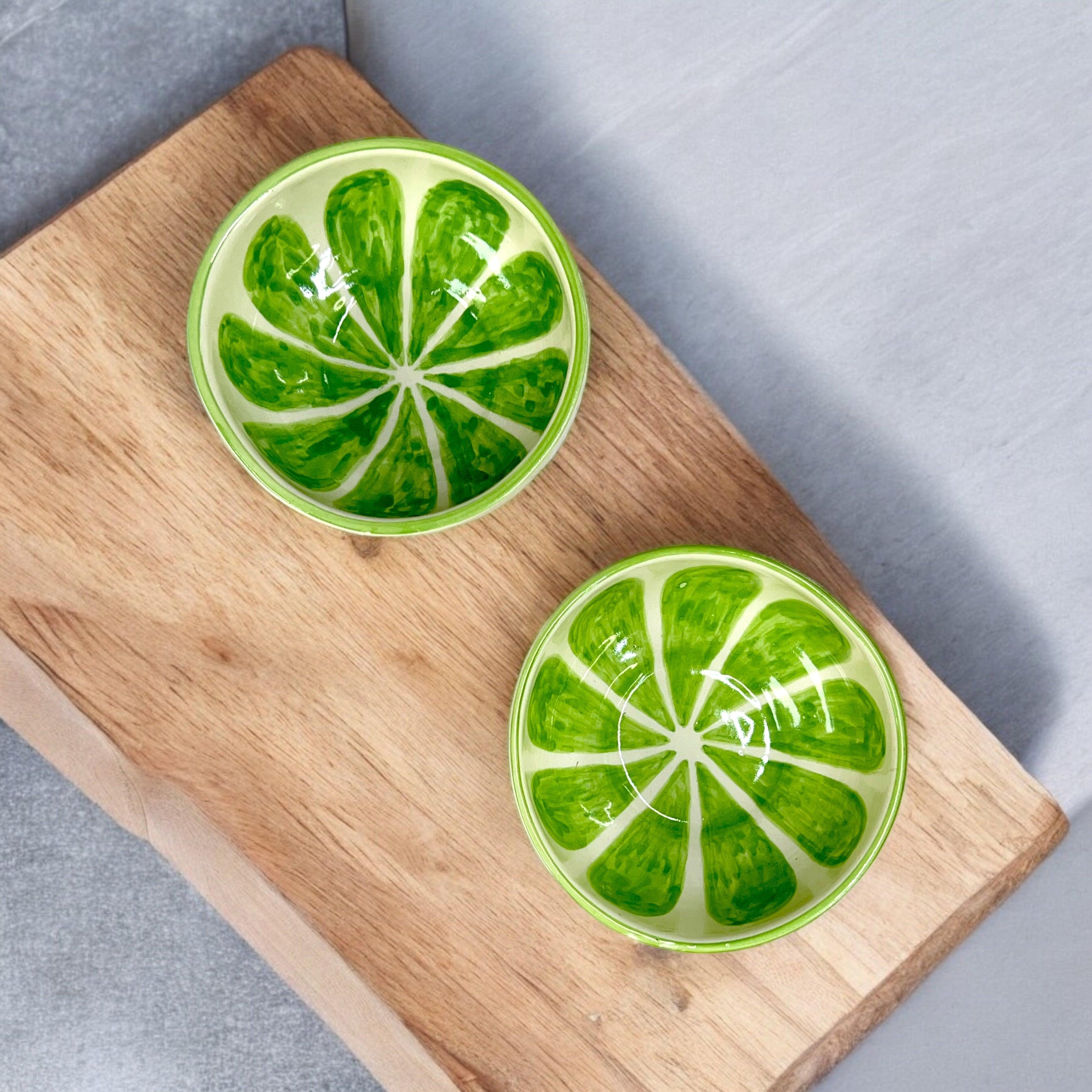 Green Lemon Fruit Snack Bowls - Clayful Homes