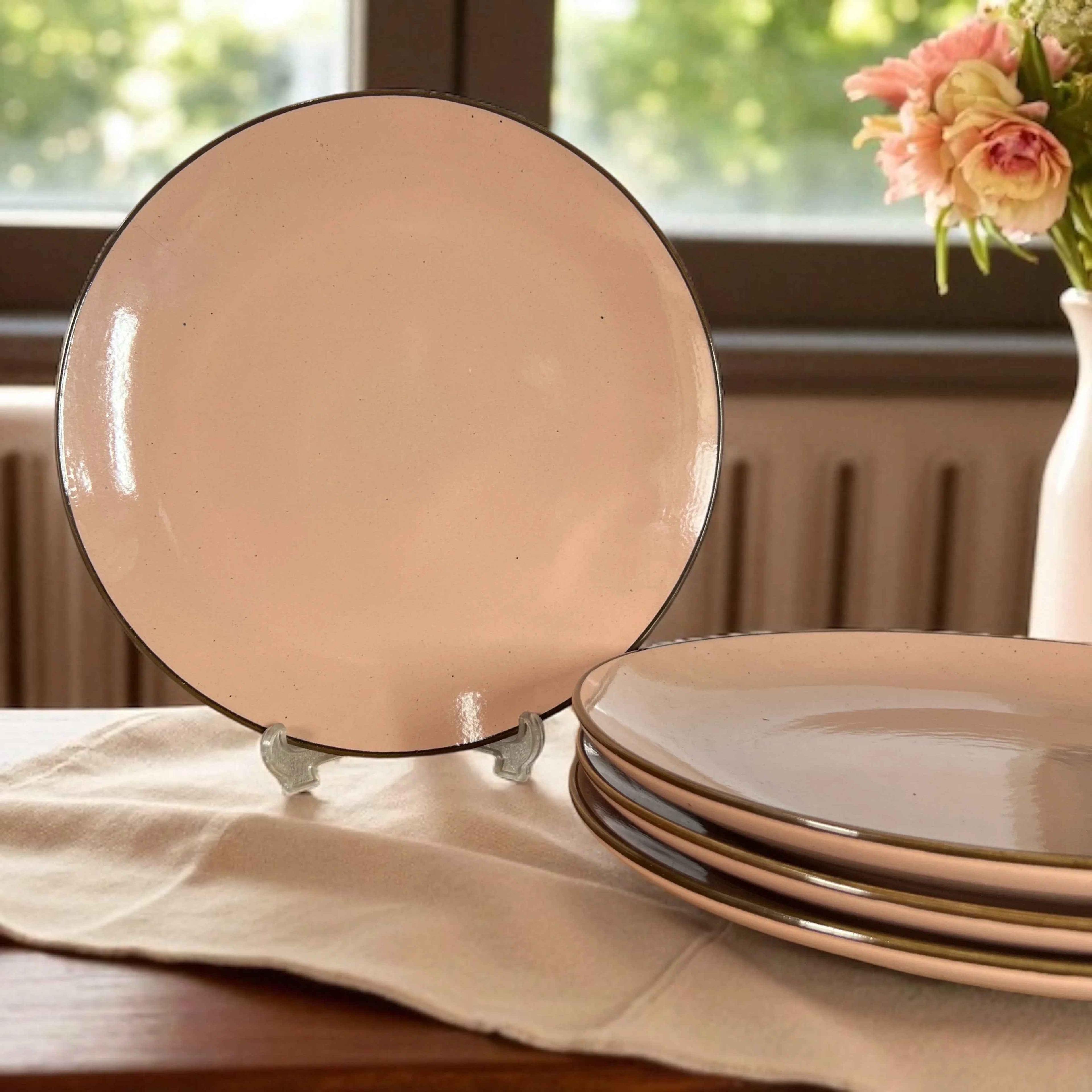 Coffee Brown Dinner Plates Set of 4 - Clayful Homes