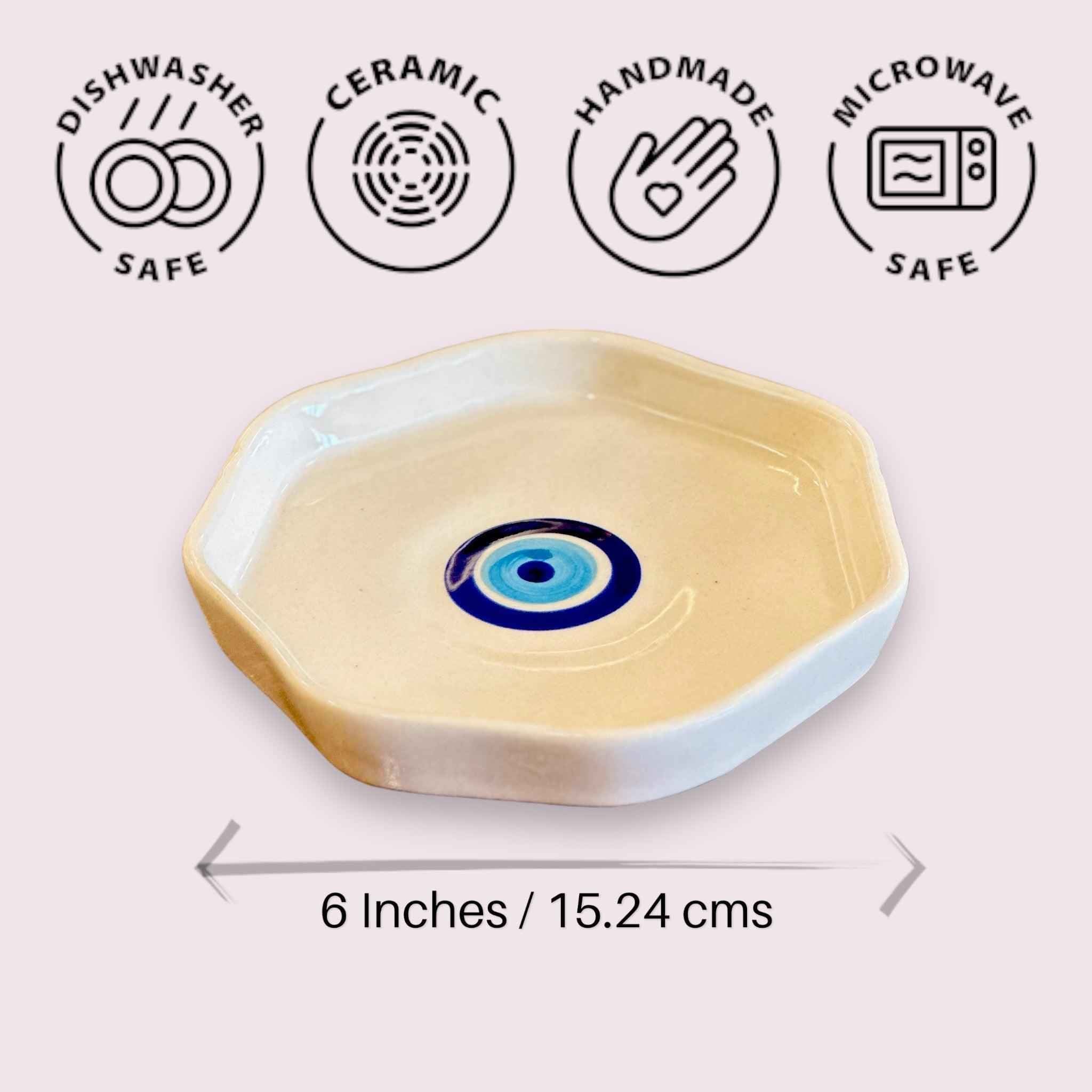 Evil Eye Snack/Dessert Plate - Clayful Homes
