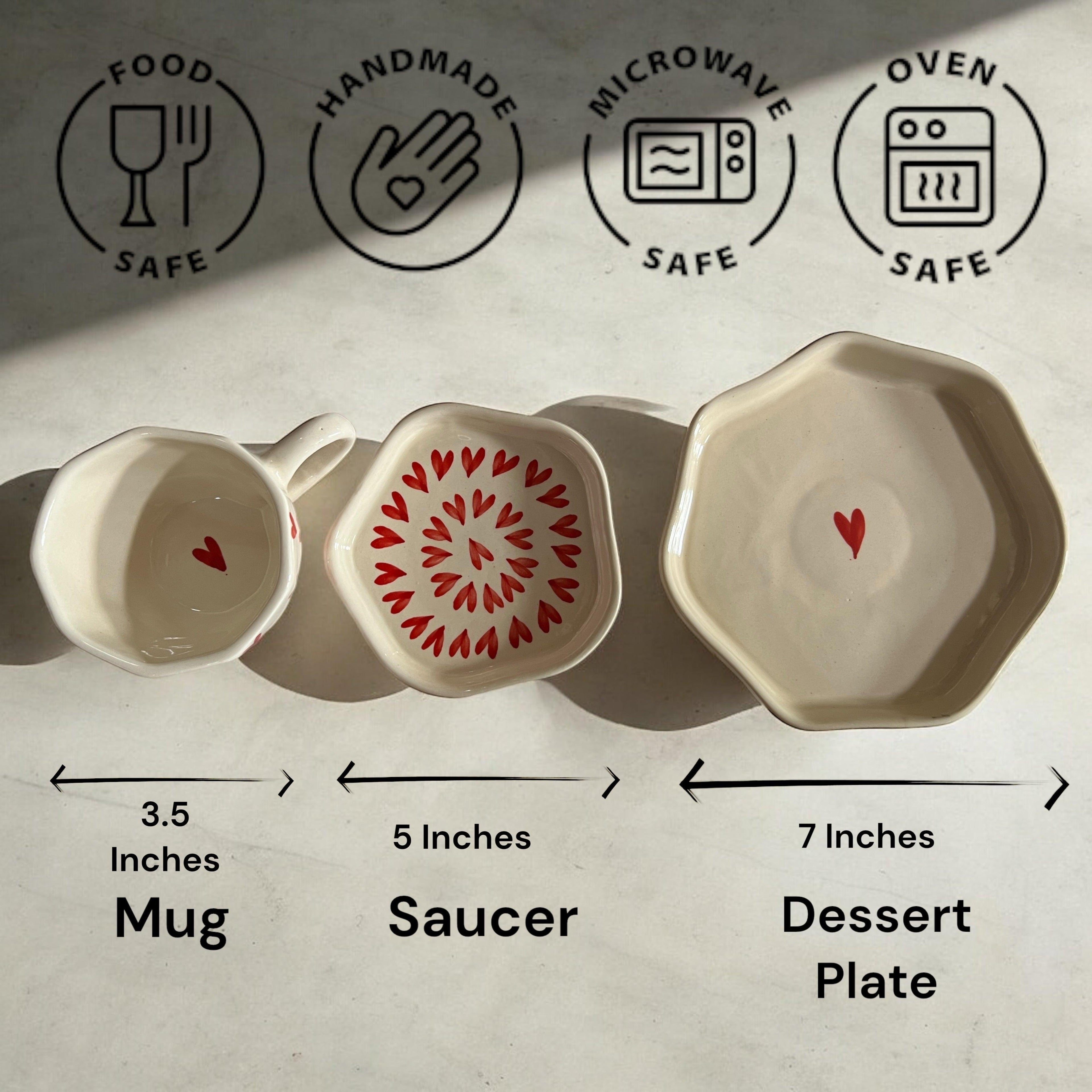 Over the Hearts Coffee Mug and Bowl Set - Clayful Homes