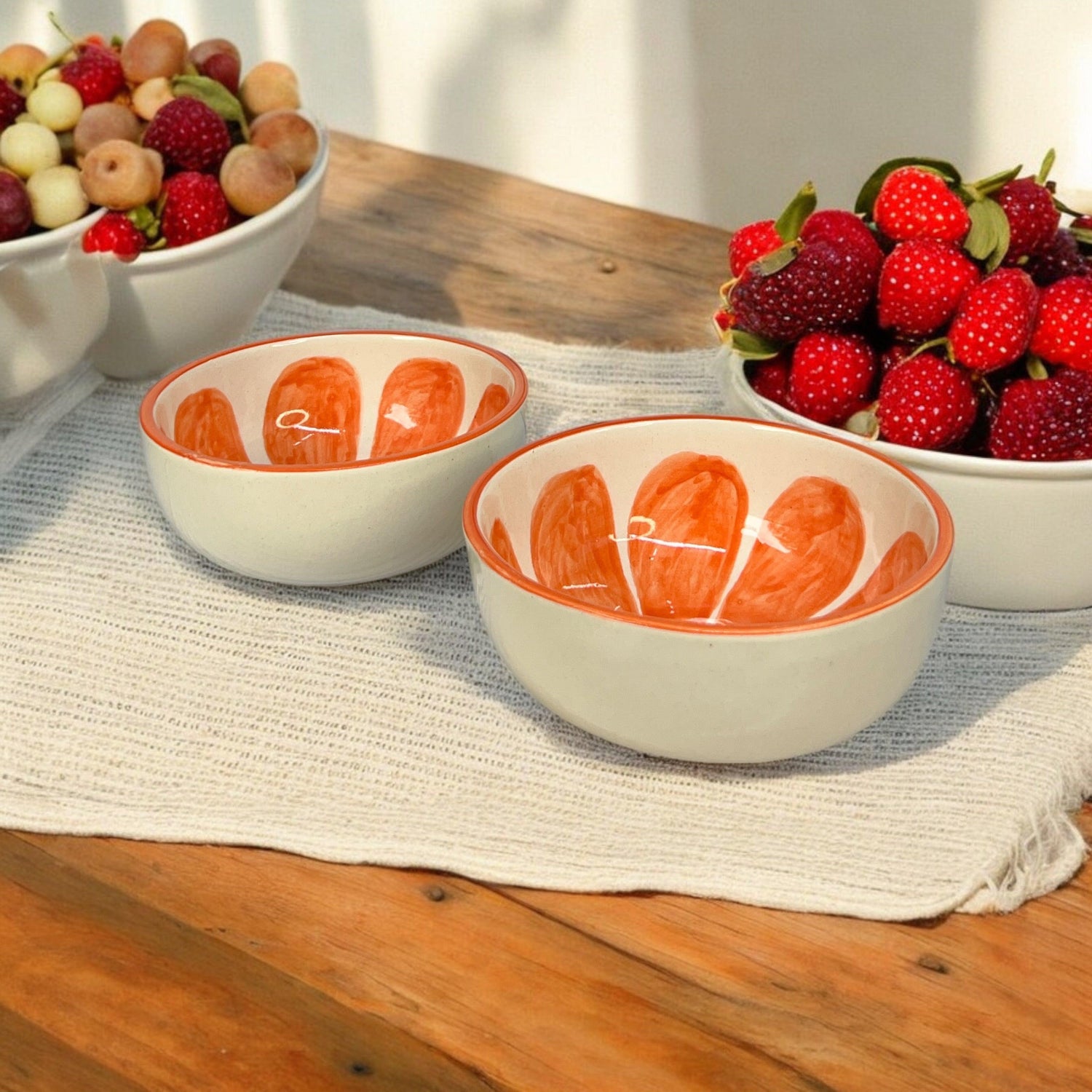 Orange Fruit Snack Bowls - Clayful Homes